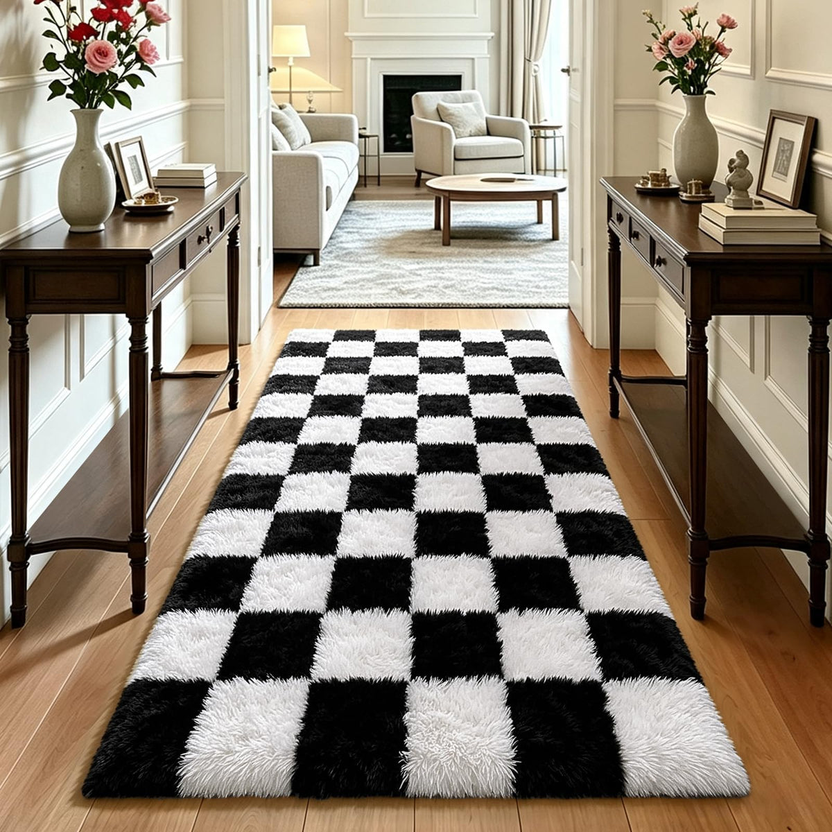Beige 2x4 Area Rugs for Bedroom, Fluffy Shag Rug Small Rug Bedside Carpet