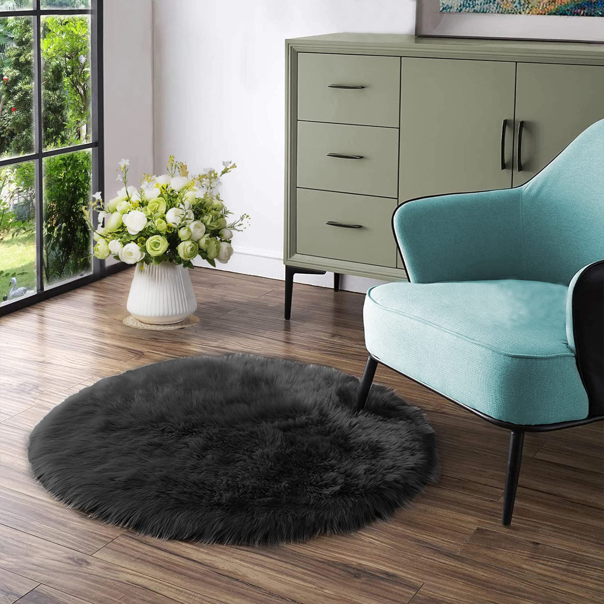 Latepis White Sheepskin Rug 2x3 Faux Fur Sheepskin Rug for Living Room Fluffy Washable Rugs for Bedroom Luxury Room Decor Furry Rugs Rectangle
