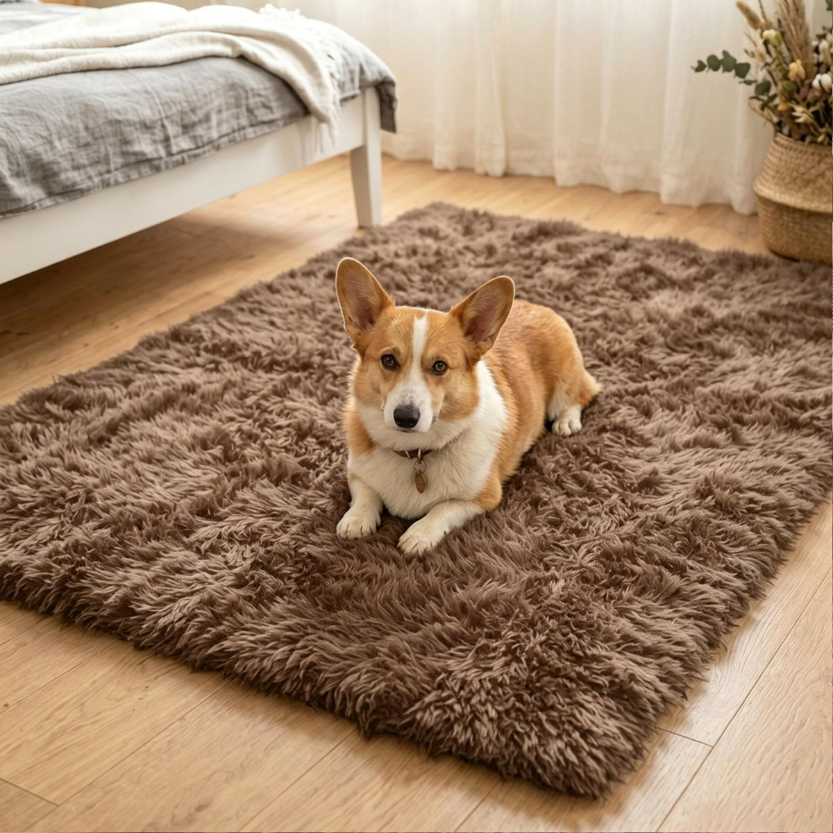 2x3 Area Rug for Bedroom Bedside, Soft Fluffy Plush Thick Rug for Living Room, Non-Slip Small Shag Rug, Non-Shedding High-Pile Indoor Floor Carpet for Kids Room Nursery Dorm Home Decor(Dark Gray)