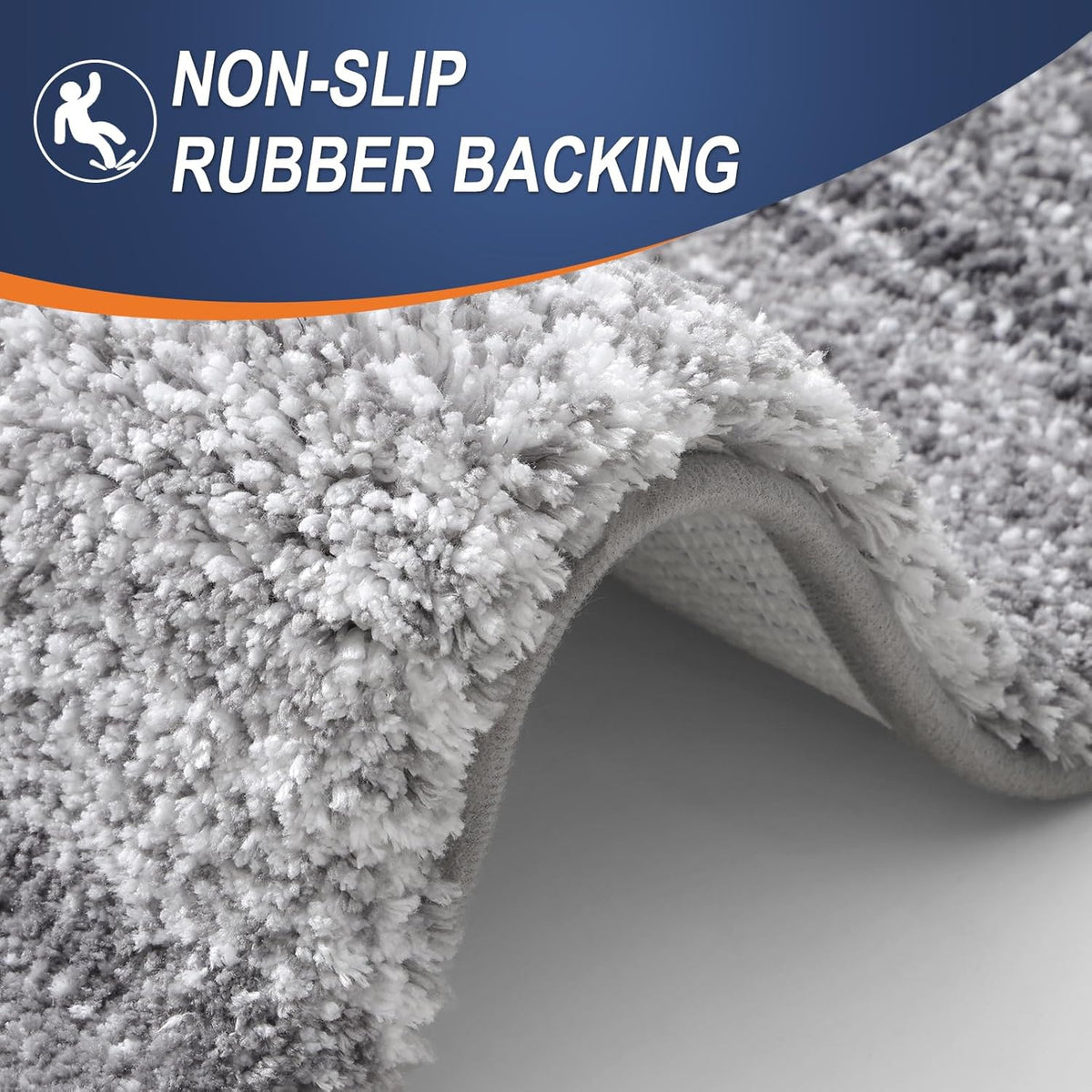 OLANLY Microfiber Bathroom Rugs Sets 3 Piece, Absorbent Bath Mats, Grey