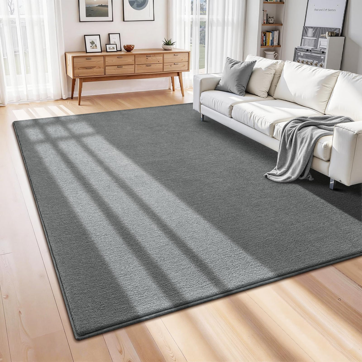 ISEAU 2x6 Soft Runner Rug for Hallway, Washable and Non-Slip, Black