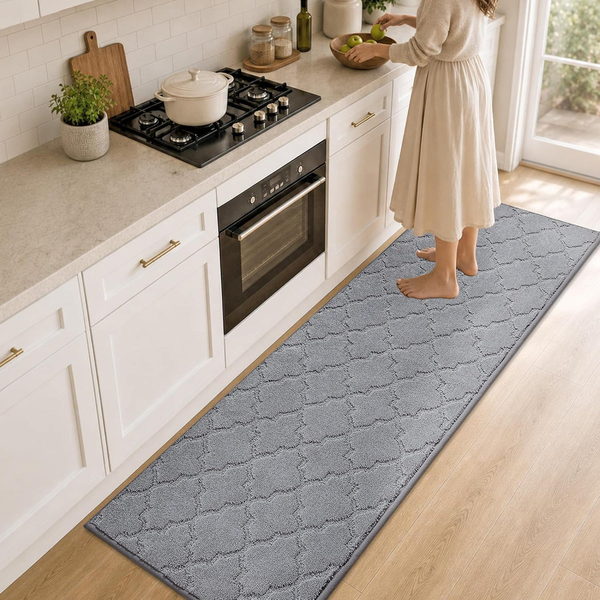 COSY HOMEER Soft Kitchen Floor Mats and Rugs Non Slip 20"x59",Dark Grey