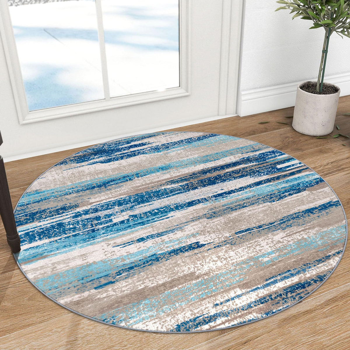 Lansny Abstract Washable 2x6 Runner Rug Non Slip Runners for Hallway