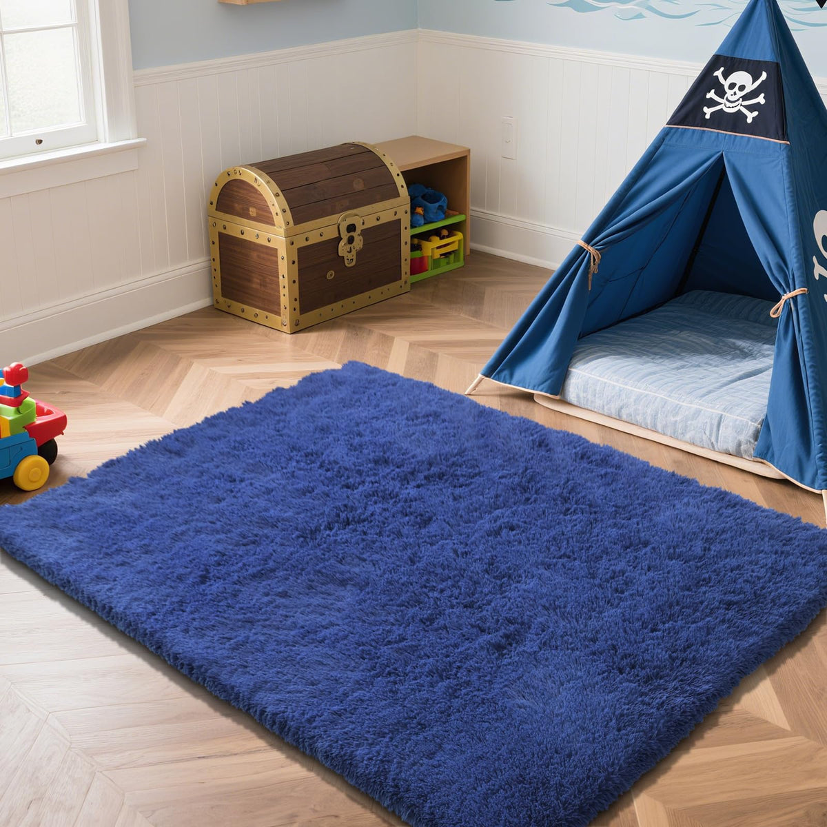 Beige 2x4 Area Rugs for Bedroom, Fluffy Shag Rug Small Rug Bedside Carpet