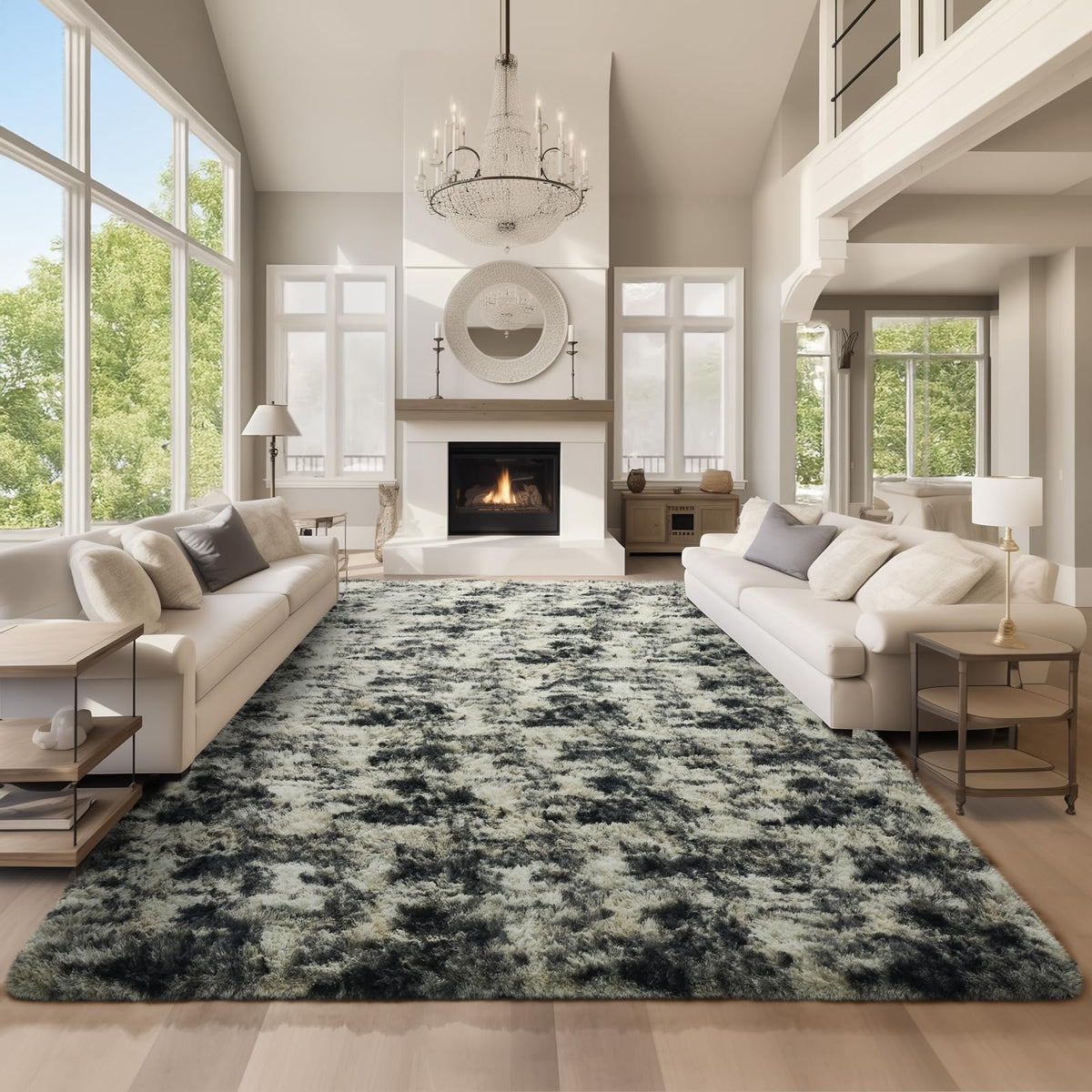 Ophanie 2x6 Washable Runner Rug for Hallway,Non-Slip Fluffy Soft Bedside Rugs, Bedroom Living Room Grey Shaggy Gray Carpet for Kids Girls Boys Dorm Nursery Home Decor Aesthetic