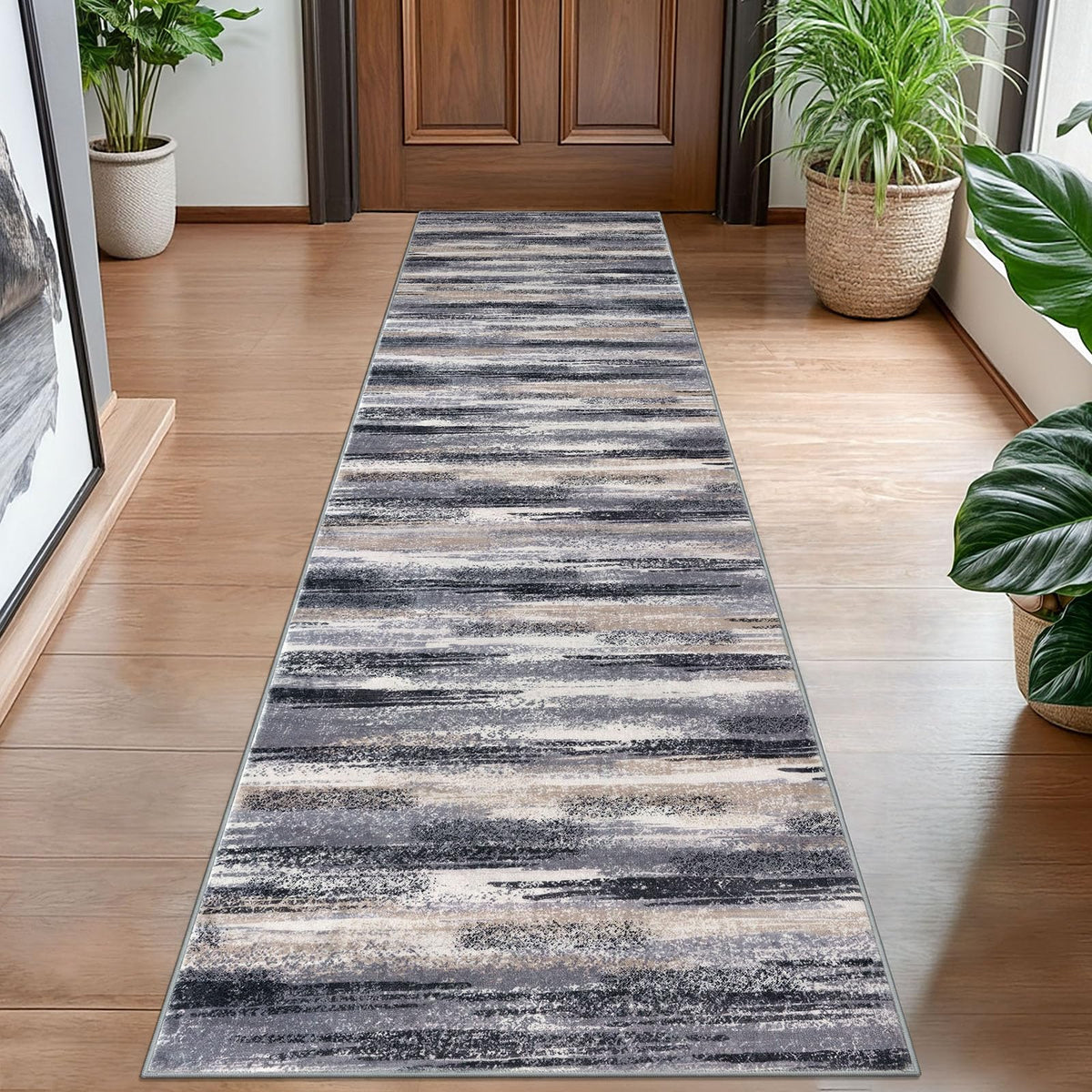 Lansny Abstract 2x3 Area Rug Small Washable Entryway Rug Non Slip Door Mat