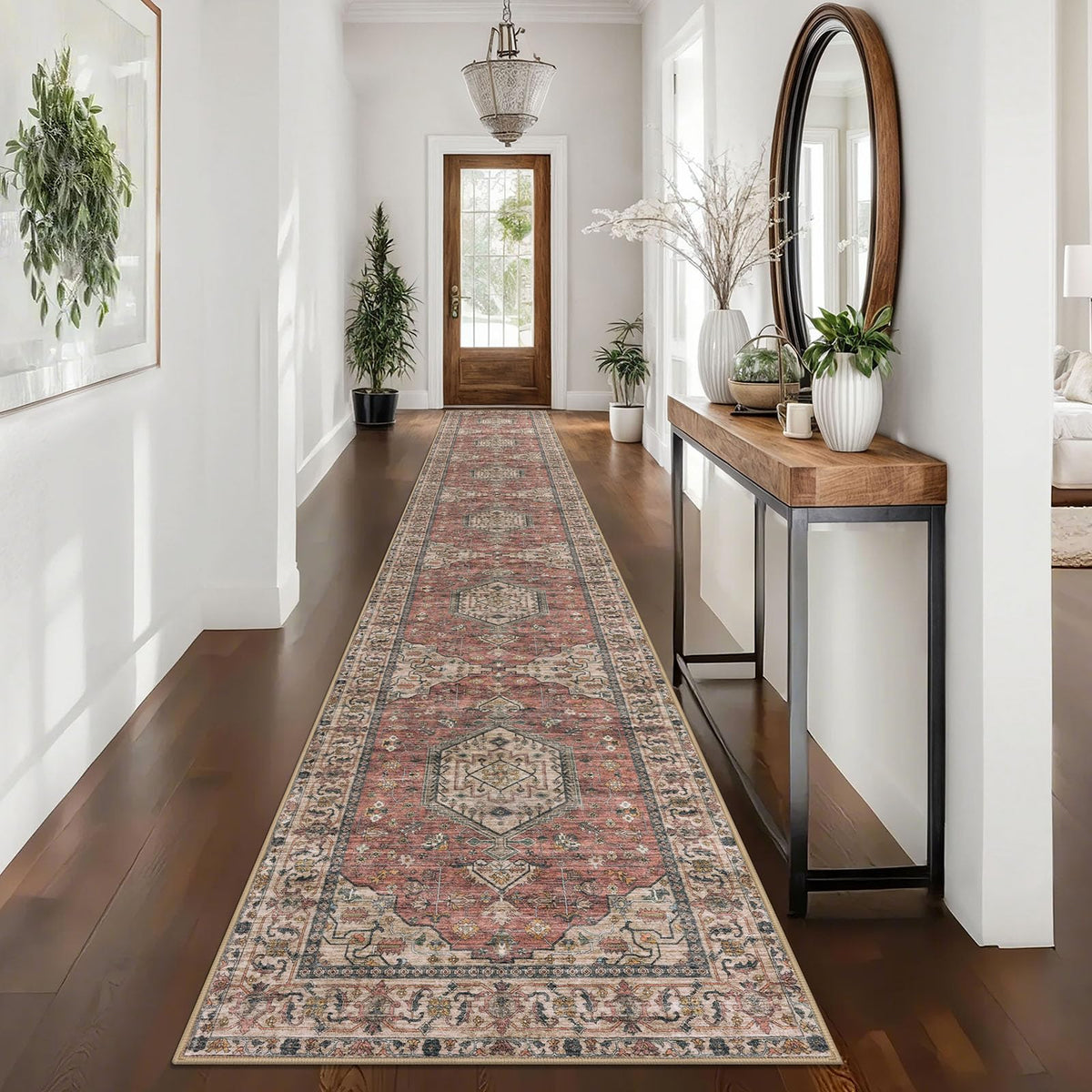 KUTA Entryway Rugs Indoor Washable Small Area Rug 2x3 Blue Entrance Carpet