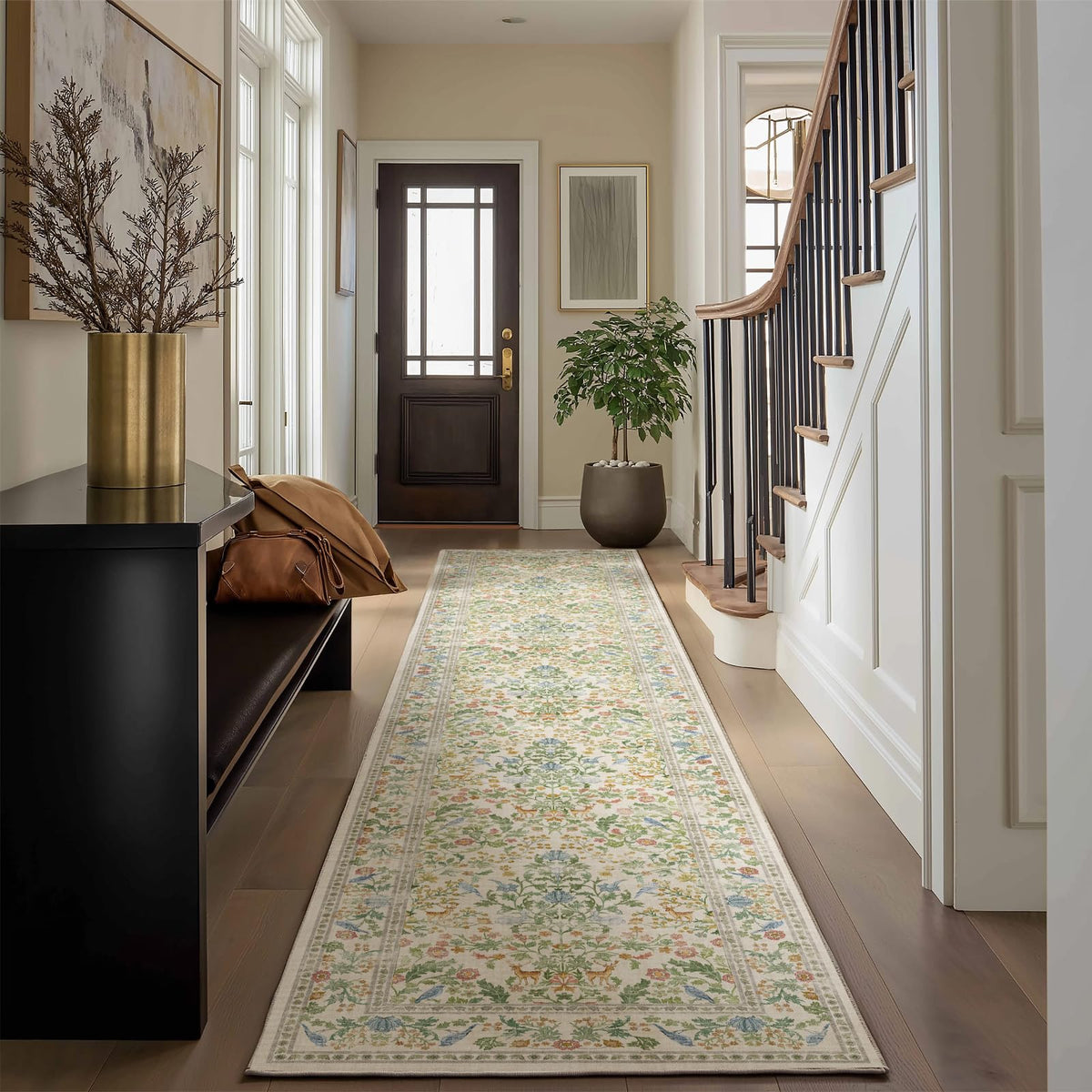 Machine Washable Small Rugs for Entryway: Door Mat Indoor Entrance 2x3 Throw Rug Non-Slip Low Pile Soft Kitchen Rugs for Front Door Indoor Entrance Entry Bedside Kids Room