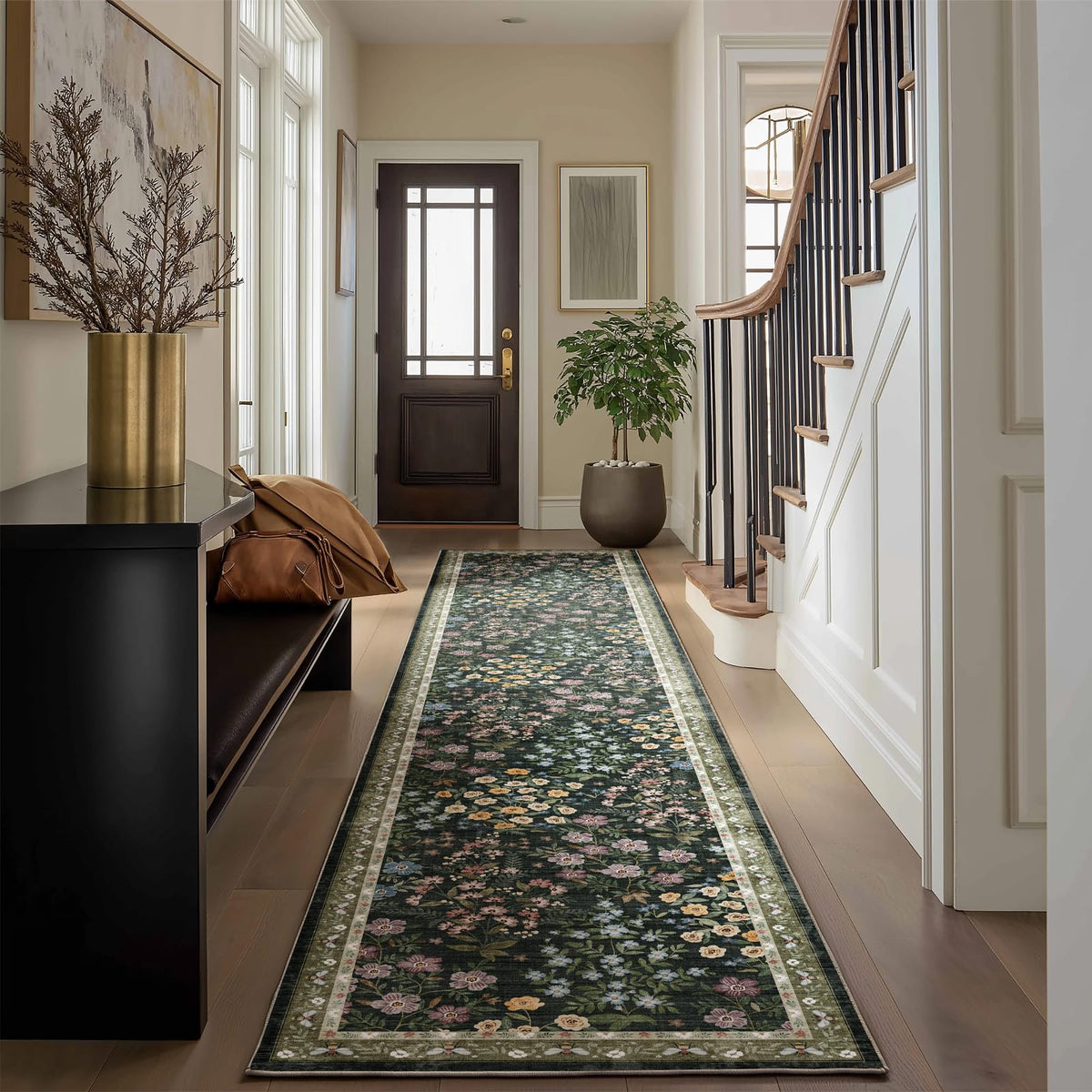 Machine Washable Small Rugs for Entryway: Door Mat Indoor Entrance 2x3 Throw Rug Non-Slip Low Pile Soft Kitchen Rugs for Front Door Indoor Entrance Entry Bedside Kids Room