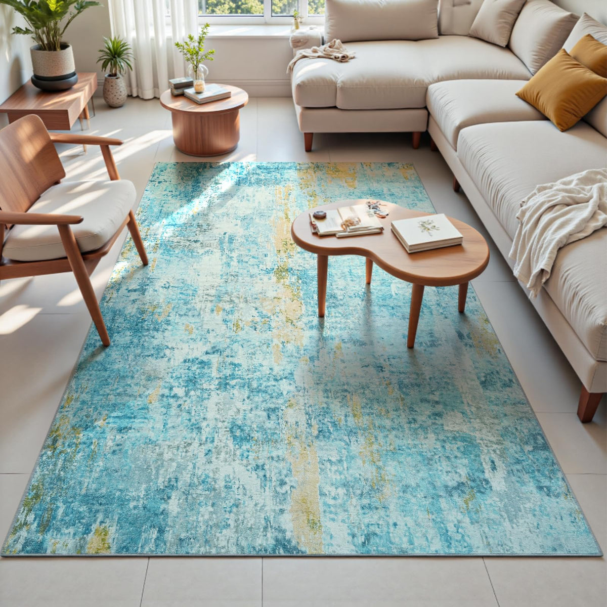 Ompaa 2x6 Rug Runners for Hallways Kitchen Runner Rug Non Slip Washable Grey Long Runner Rugs with Rubber Backing Soft Abstract Carpet Runner for Hallways, Kitchen, Bedroom, Bathroom, Entryway