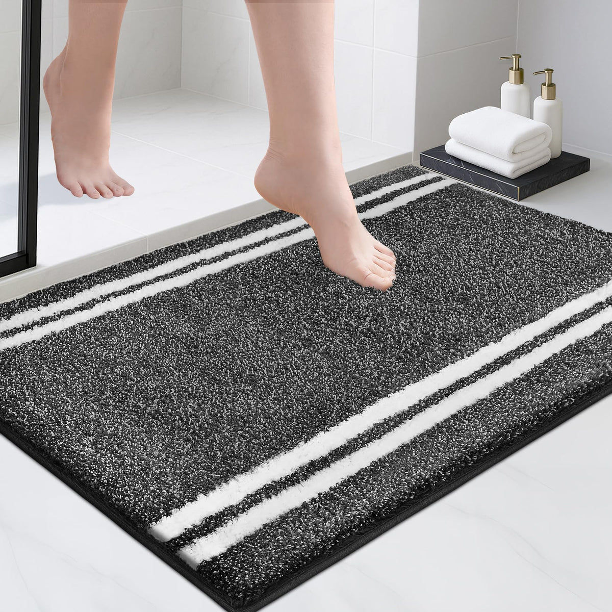 PURRUGS Bathroom Rug, Bath Mat, 20" x 30", Beige