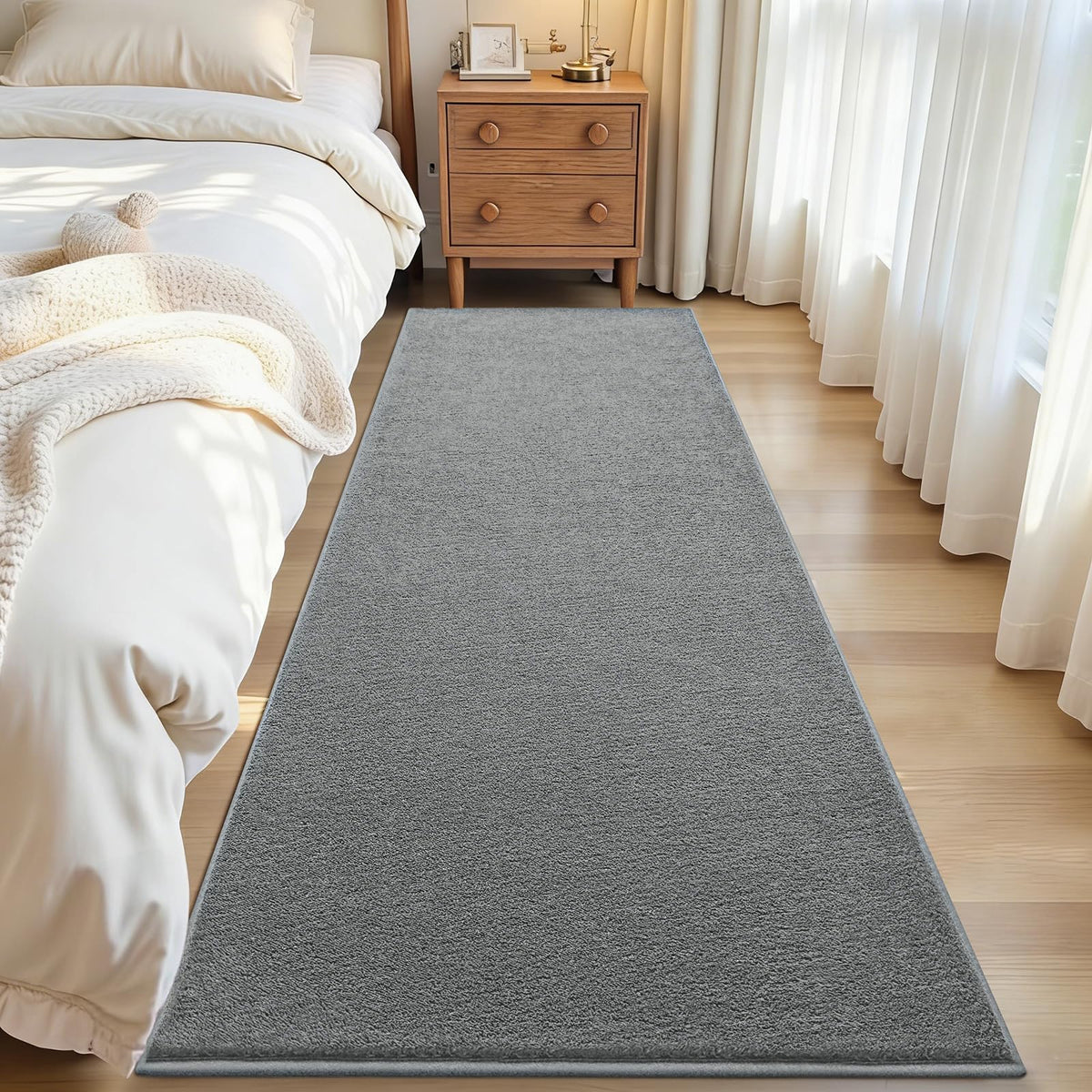 ISEAU 2x6 Soft Runner Rug for Hallway, Washable and Non-Slip, Black