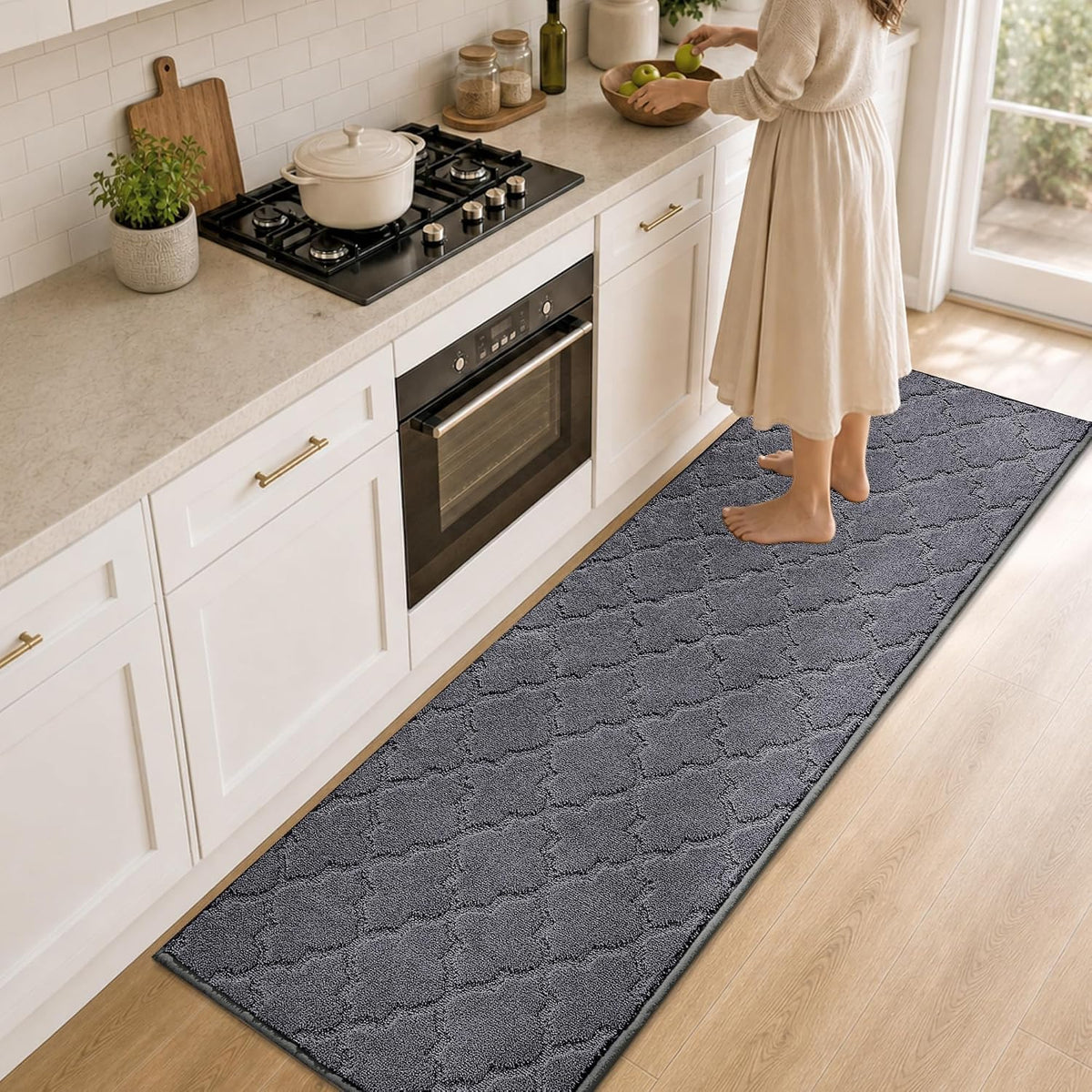COSY HOMEER Soft Kitchen Floor Mats and Rugs Non Slip 20"x59",Dark Grey