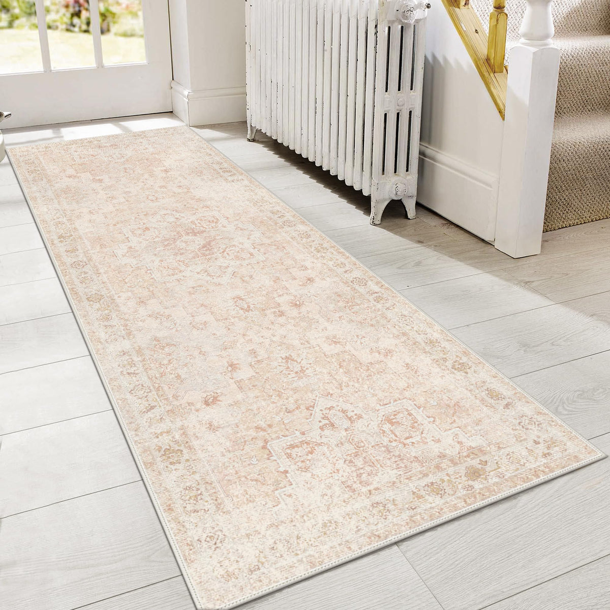 GENIMO 2x5 Washable Runner Rug Non Slip for Hallway, Light Taupe Brown
