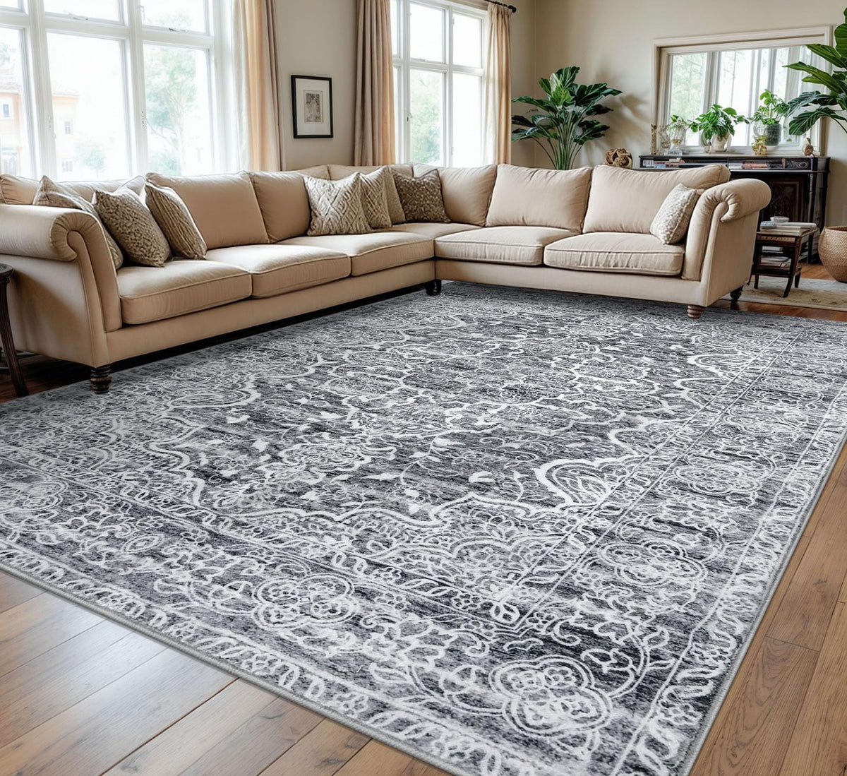 KUTA Entryway Rugs Indoor Washable Small Area Rug 2x3 Blue Entrance Carpet