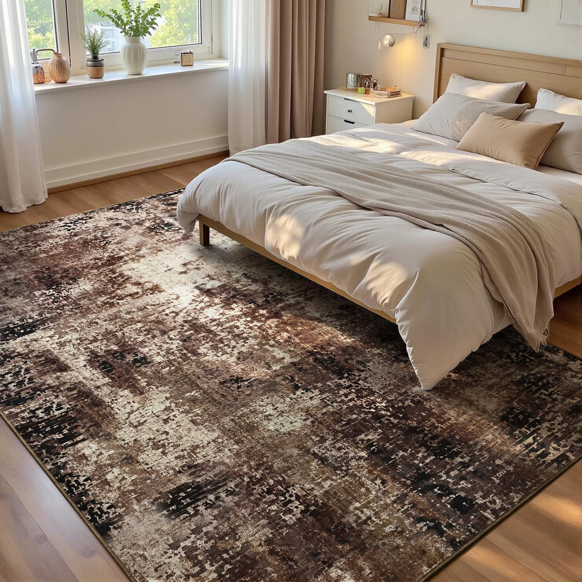 Ompaa 2x6 Rug Runners for Hallways Kitchen Runner Rug Non Slip Washable Grey Long Runner Rugs with Rubber Backing Soft Abstract Carpet Runner for Hallways, Kitchen, Bedroom, Bathroom, Entryway