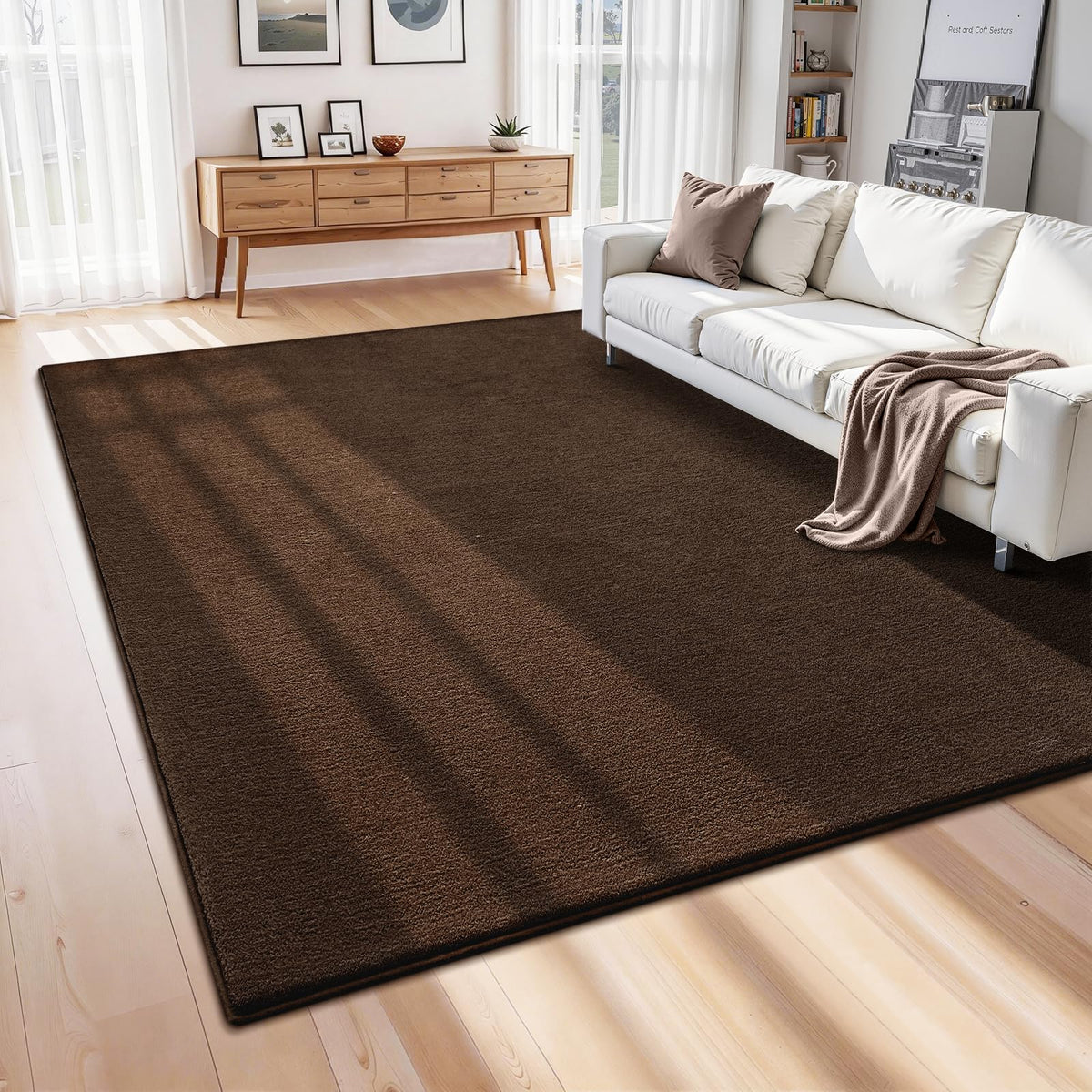 ISEAU 2x6 Soft Runner Rug for Hallway, Washable and Non-Slip, Black