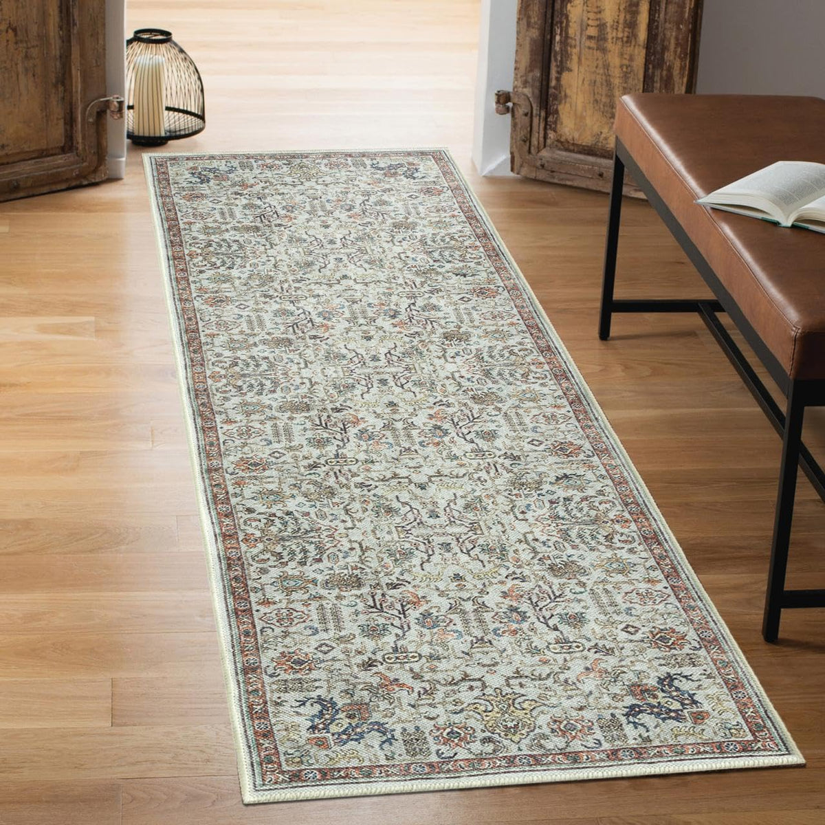 Keen Home Design Vintage Washable Entryway Rug, Non-Slip Low Pile, 2x3