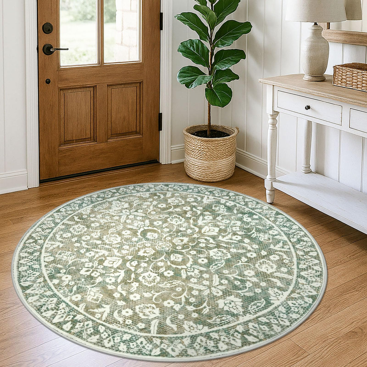 Vintage Washable Entryway Rug 2x3 Small Area Rug Non Slip Door Mat