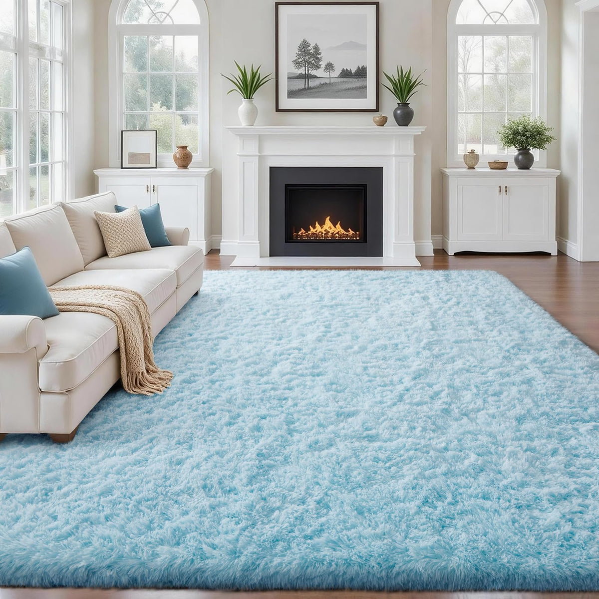 Ophanie 2x6 Washable Runner Rug for Hallway,Non-Slip Fluffy Soft Bedside Rugs, Bedroom Living Room Grey Shaggy Gray Carpet for Kids Girls Boys Dorm Nursery Home Decor Aesthetic