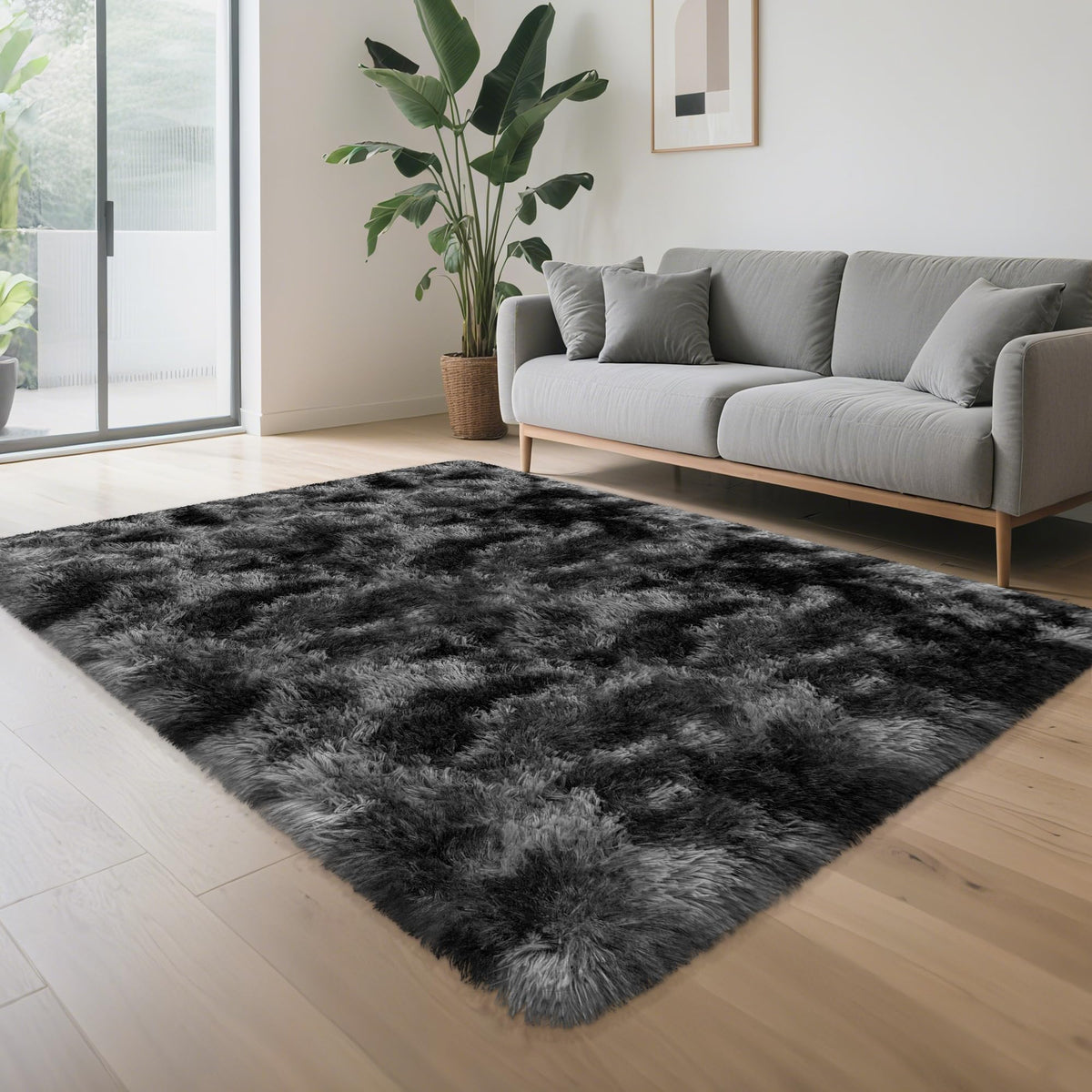 Soft Fluffy Beige Runner Rug for Bedroom, Bedside Long Rug Runner