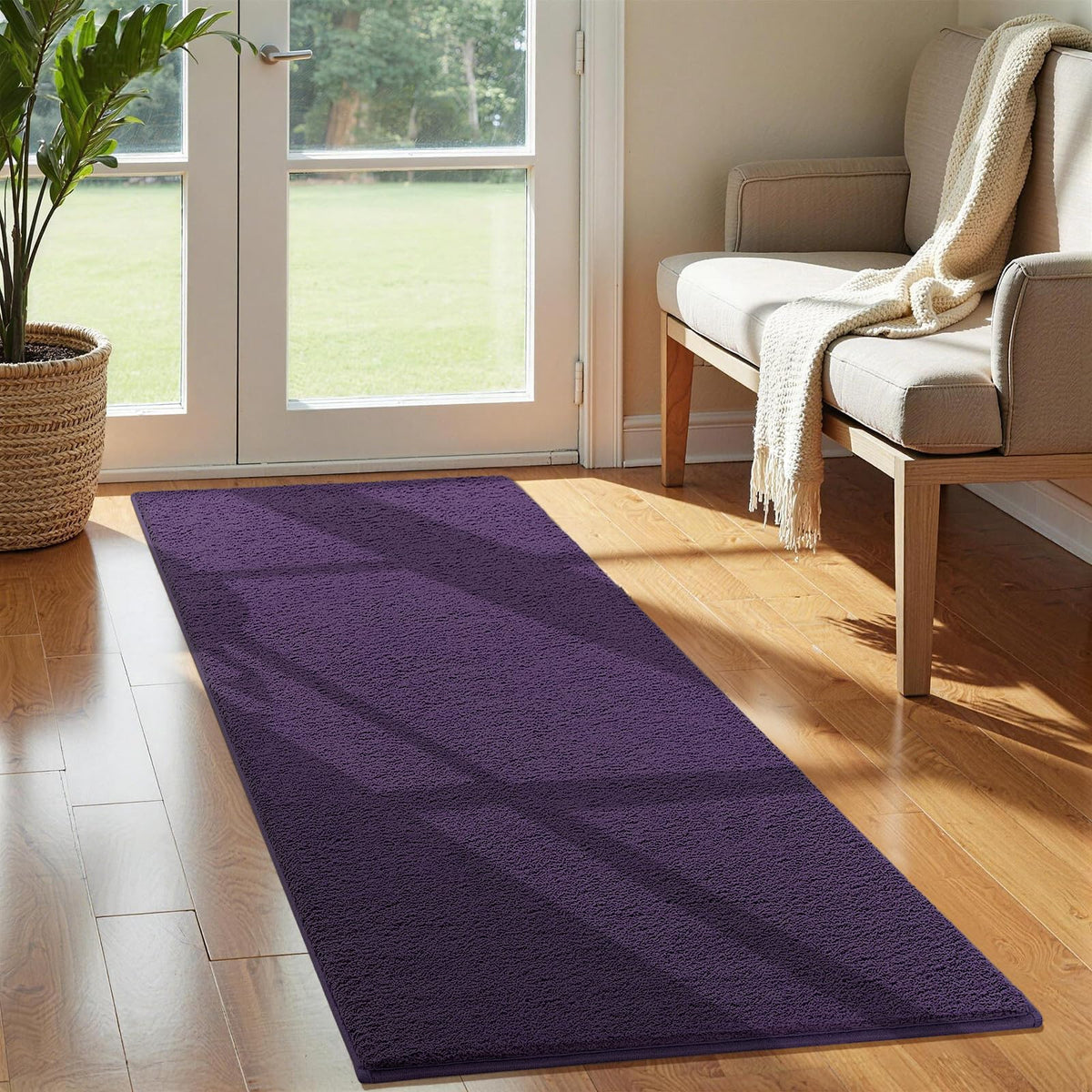 Vasofe Black Hallway Runner Rug, 2x6 Non Slip Runners, Washable Bedroom Rug