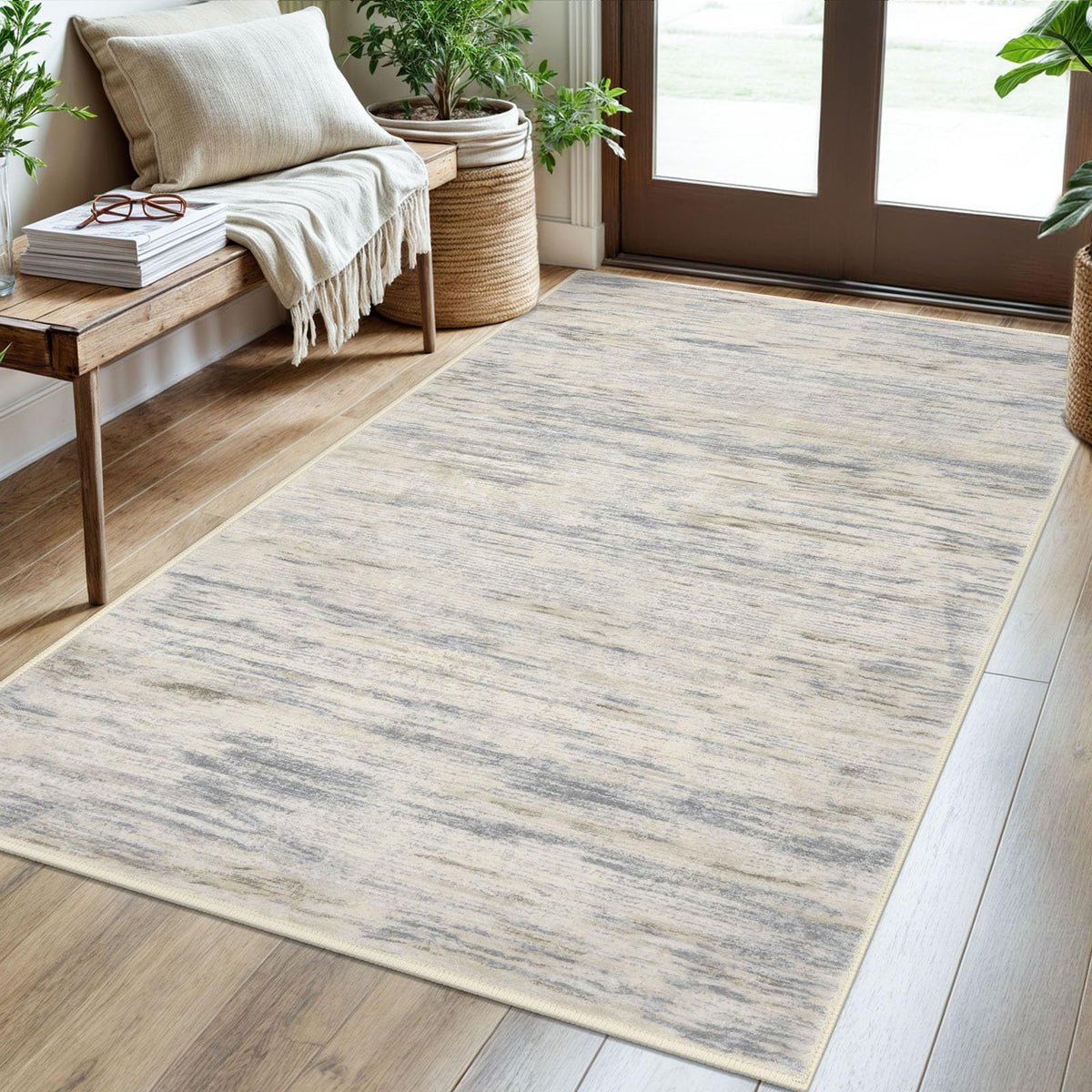 SIILOOM 3x5 Washable Area Rug Non Slip Door Mat Indoor for Entryway Bedside