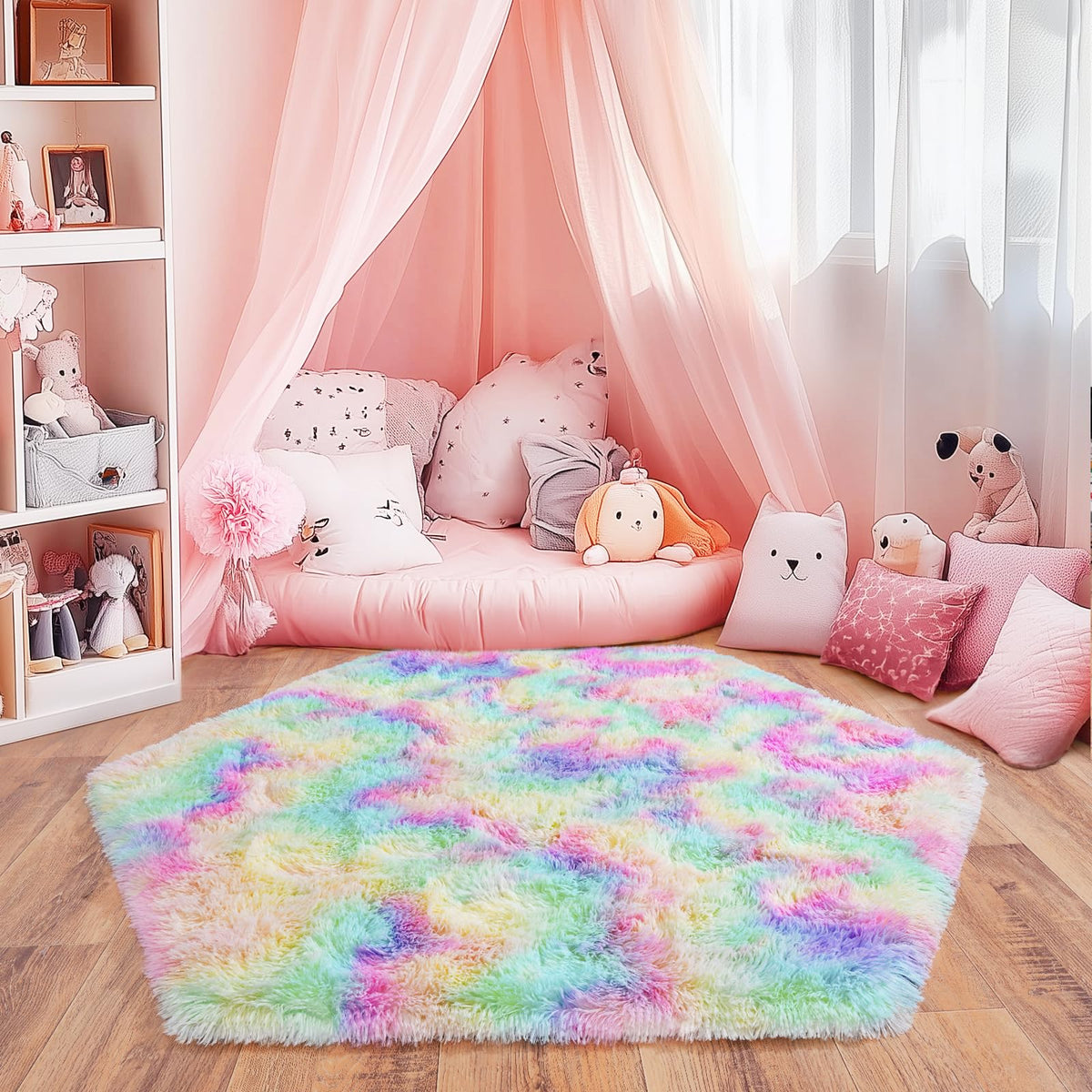 Small Black Area Rug, 2x3 Rug for Bedroom Shaggy Throw Rugs for Dorm Rug, Soft Shag Carpet for Kids Room, Plush Comfy Fluffy Bedside Rug for Home Decor Aesthetic