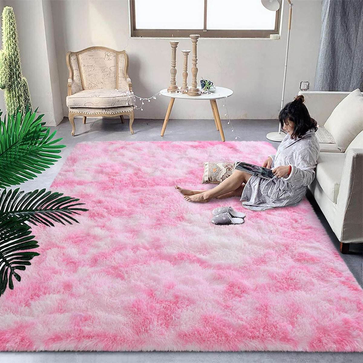 DweIke Fluffy Sage Green Runner Rugs for Bedroom, 2x6 Feet Soft Plush Long Runners for Girls Boys Kids, Non-Slip and Machine Washable Bedside Rug, Small Throw Carpet for Hallway Rooms Decor