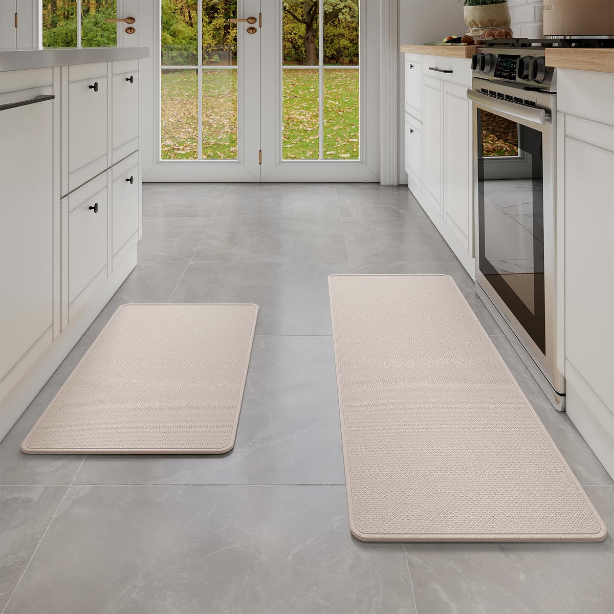 YDKGL Kitchen Rugs Kitchen Mats for Floor Non Slip Washable Brown 17"x30"
