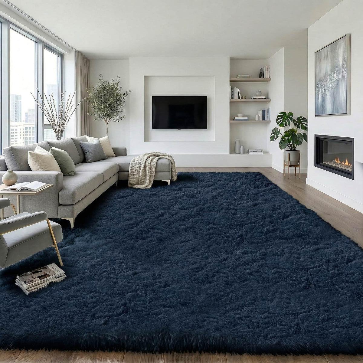 Baby Pink Fluffy Area Rug, Soft Washable, 2x5 Ft for Bedside