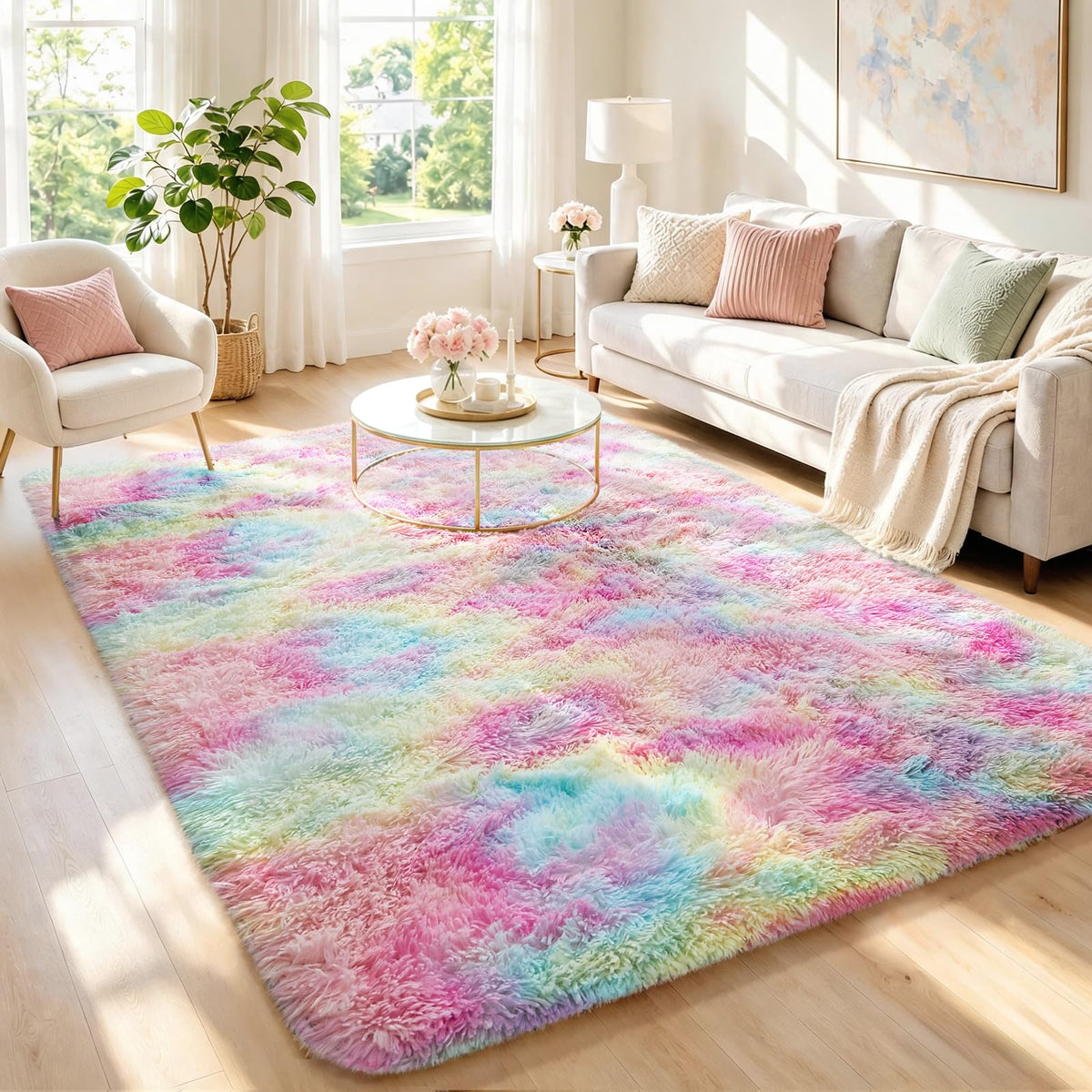 Ophanie 2x6 Washable Runner Rug for Hallway,Non-Slip Fluffy Soft Bedside Rugs, Bedroom Living Room Grey Shaggy Gray Carpet for Kids Girls Boys Dorm Nursery Home Decor Aesthetic