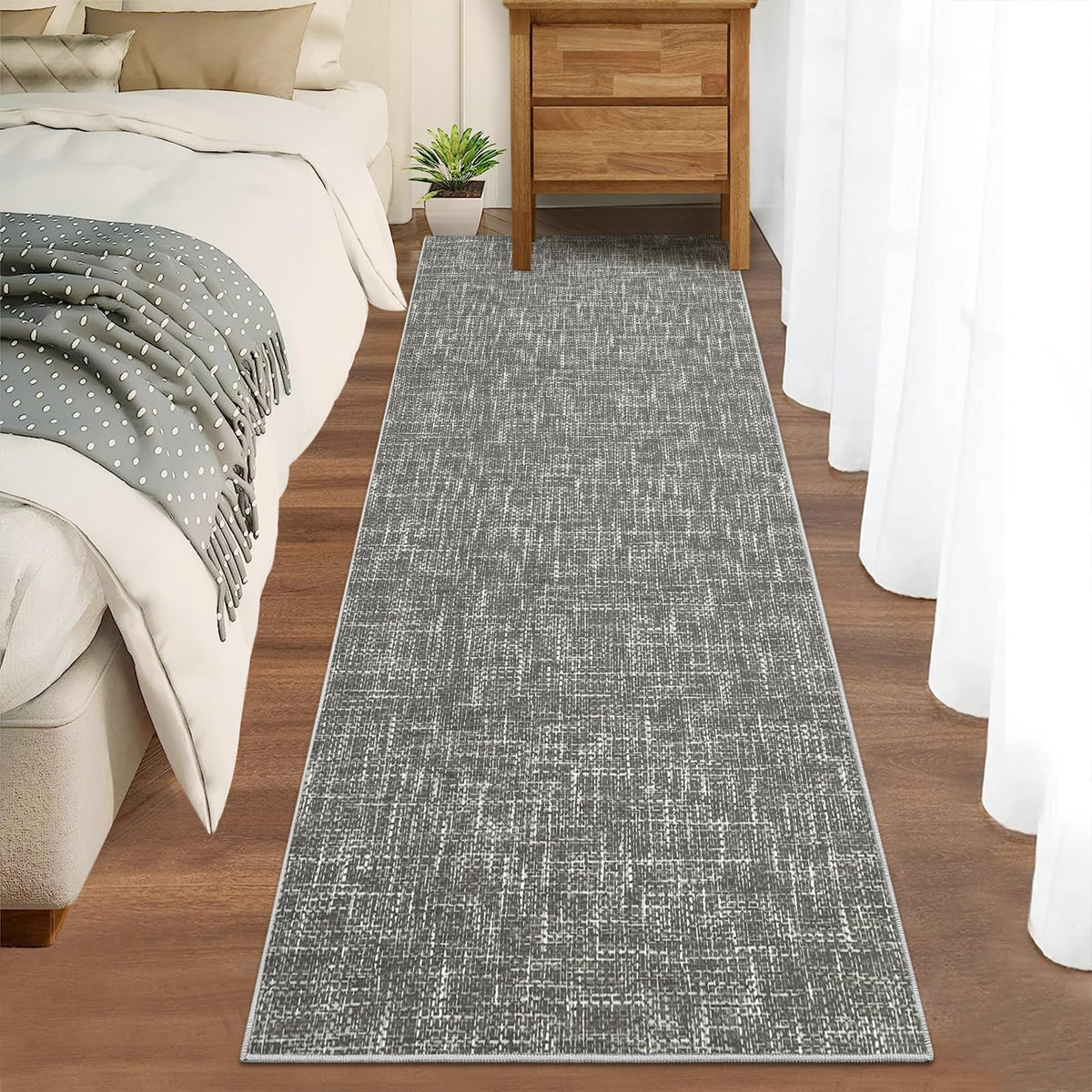RUGSREAL Small Area Rug 2x3 Entryway Mat with Rubber Backing Stain Resistant Throw Carpet Modern Solid Color Bath Mat Contempowary Washable Rug for Living Room Bedroom Dining Room Kitchen, Beige 2x3