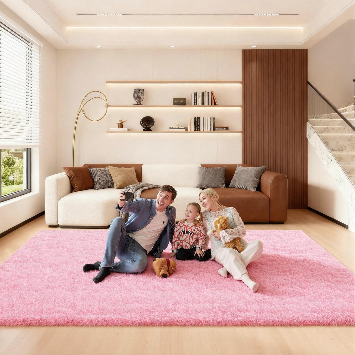Pink Rug for Bedroom, 2x3 Small Fluffy Area Rugs for Living Room