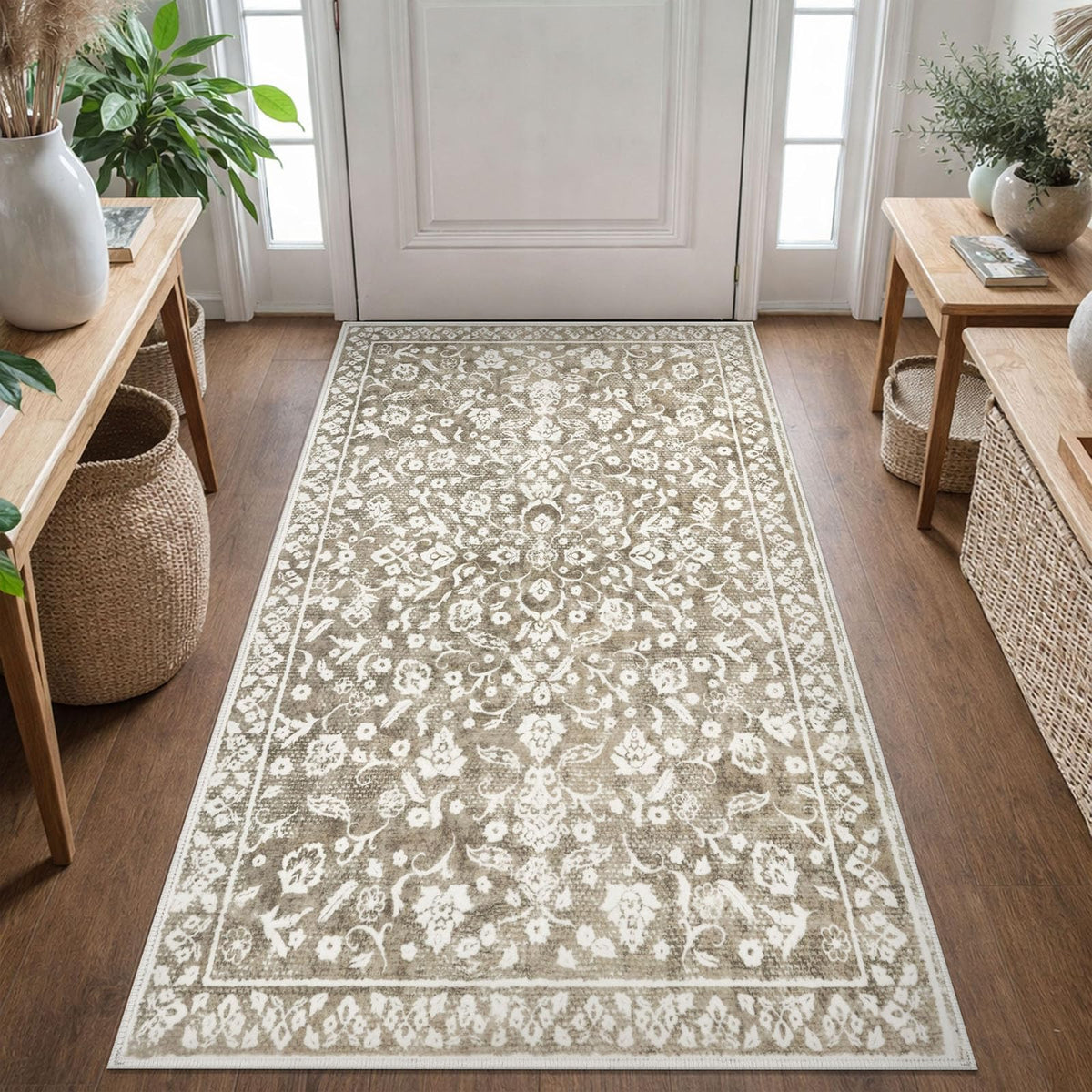 Vintage Washable Entryway Rug 2x3 Small Area Rug Non Slip Door Mat