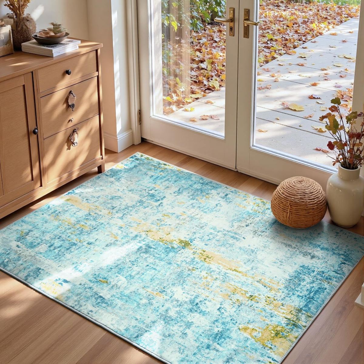 Ompaa 2x6 Rug Runners for Hallways Kitchen Runner Rug Non Slip Washable Grey Long Runner Rugs with Rubber Backing Soft Abstract Carpet Runner for Hallways, Kitchen, Bedroom, Bathroom, Entryway