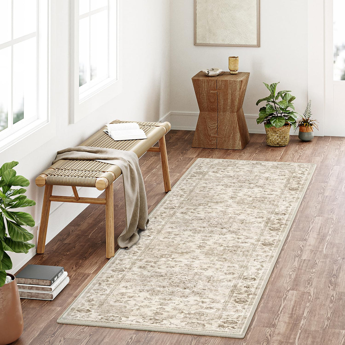 2x3 Beige Neutral Area Rug