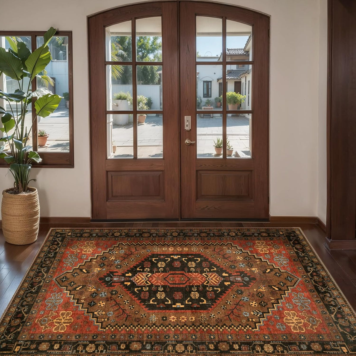 Ciicool Washable 3x5 Area Rug,Boho Non-Slip Indoor Mat for Entryway Kitchen