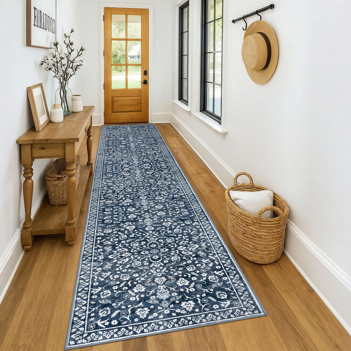 Vintage Washable Entryway Rug 2x3 Small Area Rug Non Slip Door Mat
