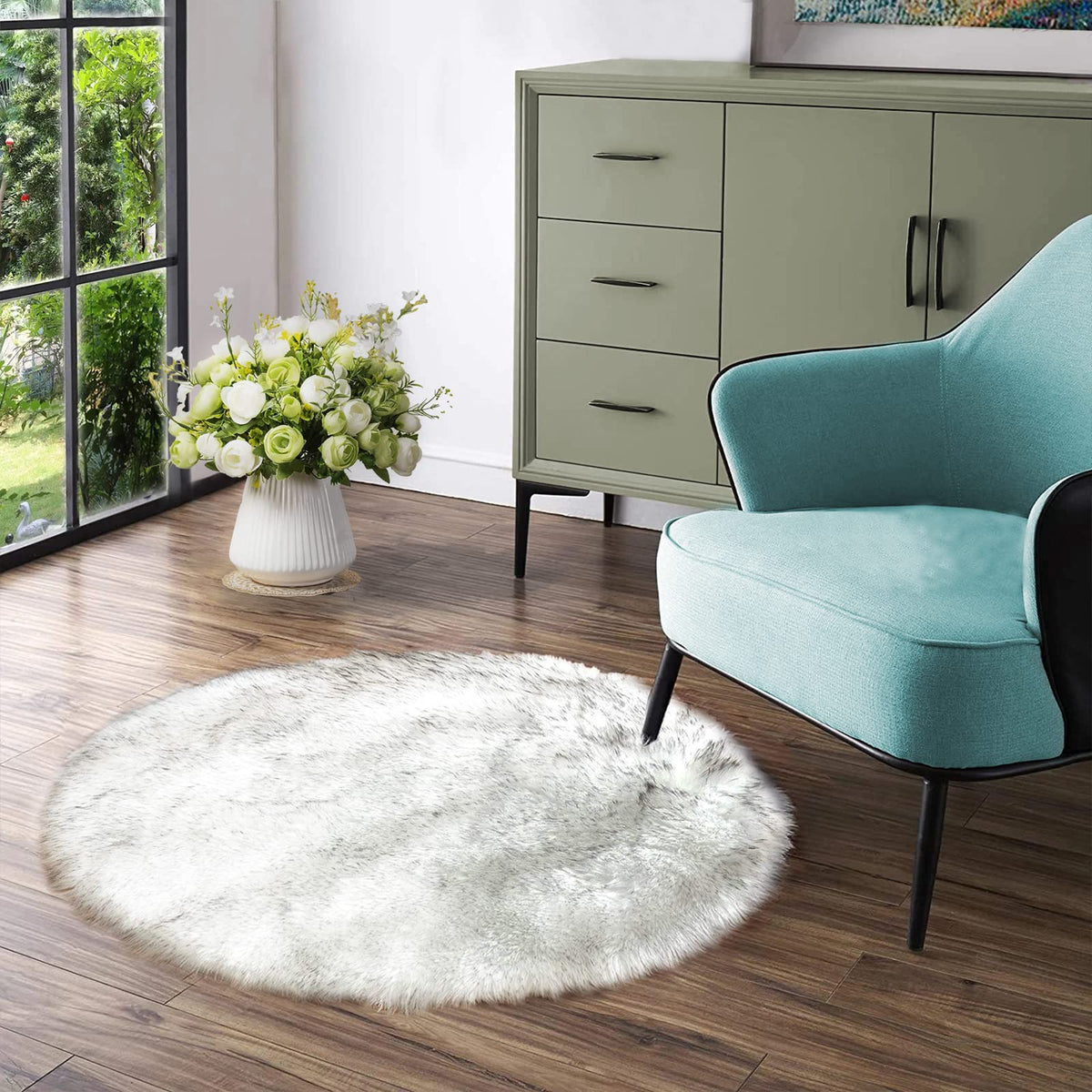 Latepis White Sheepskin Rug 2x3 Faux Fur Sheepskin Rug for Living Room Fluffy Washable Rugs for Bedroom Luxury Room Decor Furry Rugs Rectangle