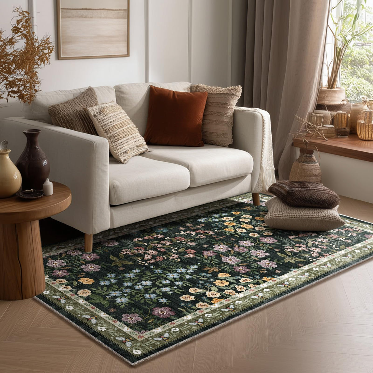 Machine Washable Small Rugs for Entryway: Door Mat Indoor Entrance 2x3 Throw Rug Non-Slip Low Pile Soft Kitchen Rugs for Front Door Indoor Entrance Entry Bedside Kids Room