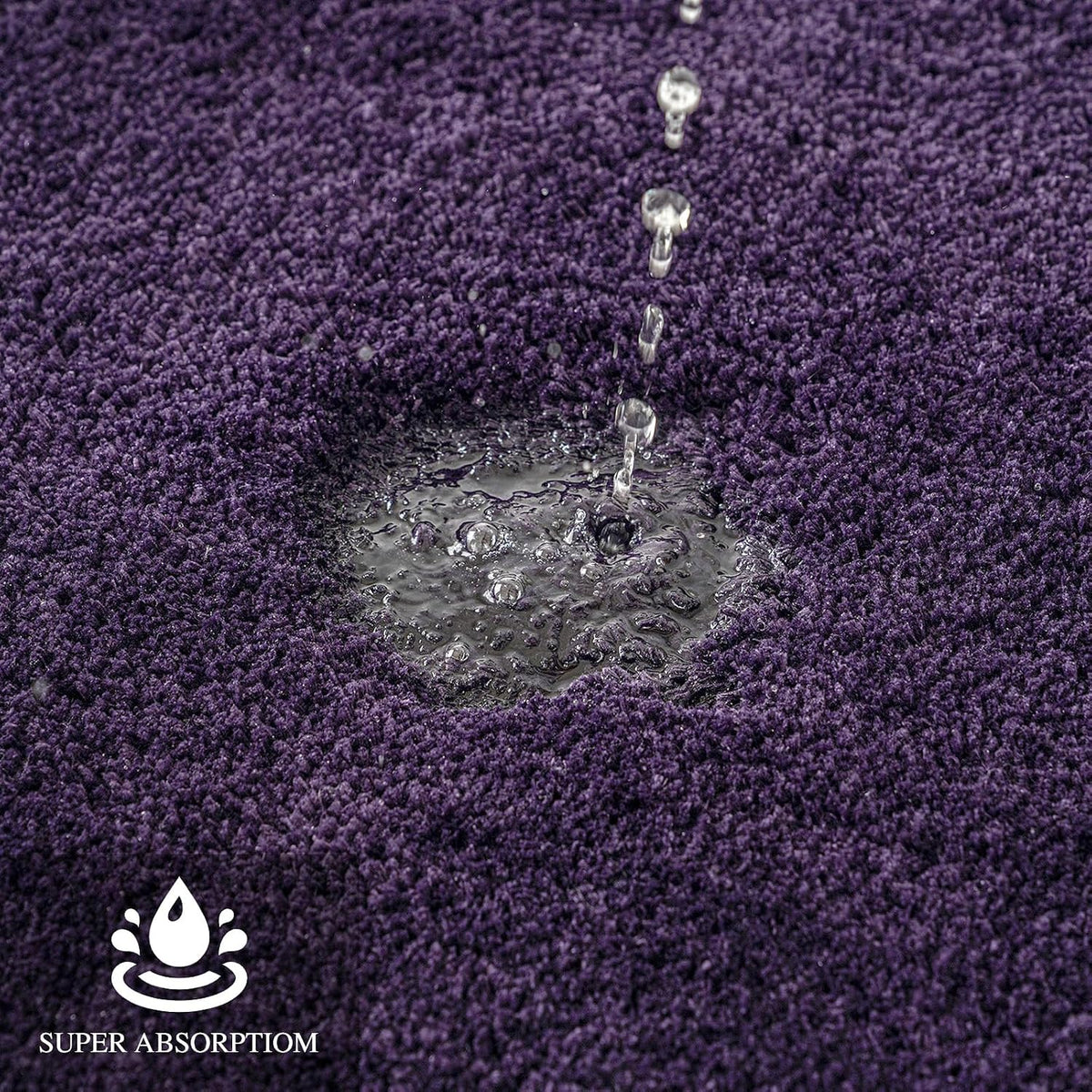 MIULEE Dark Purple Bathroom Rugs Soft Small Microfiber Bath Mat 16x24 Inch