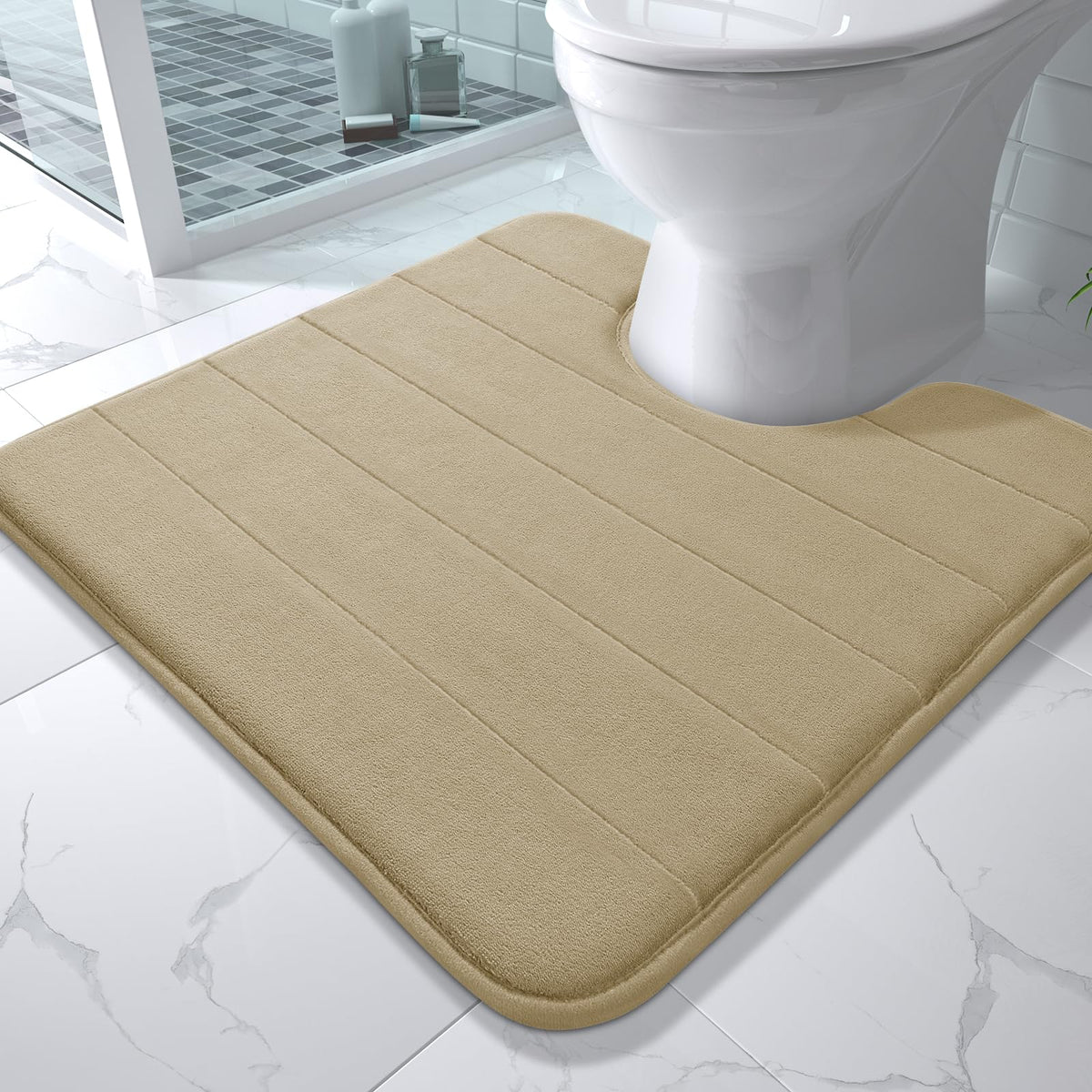 Yimobra Memory Foam Bath Mat, Super Soft & Absorbent Bathroom Rug, Grey