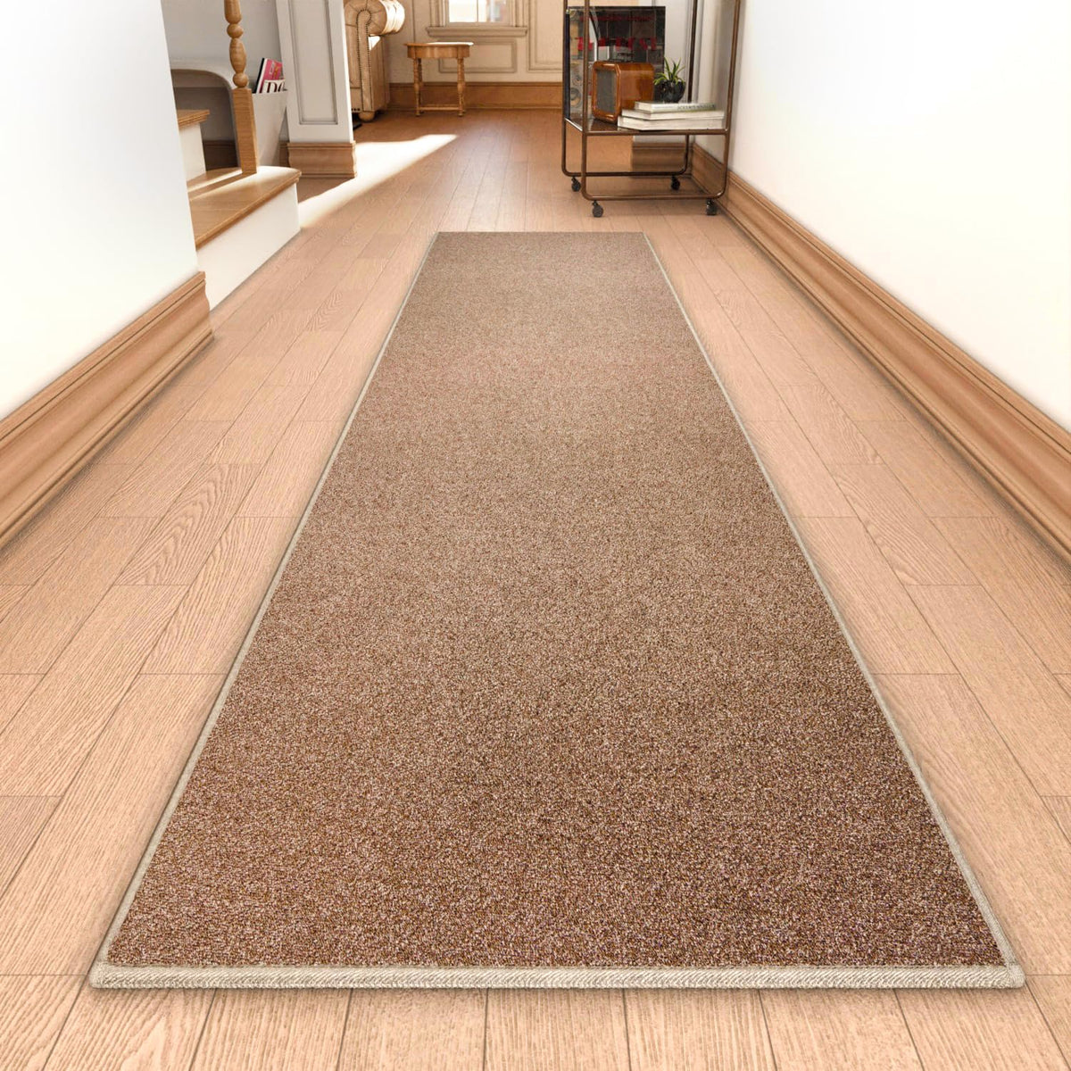 AREDO Runner Rug with Non Slip Rubber Backing 2*6 ft, Washable Soft Floor Carpet for Kitchen, Hallway, Entryway Indoor, Bedroom, Laundry, Low Pile Area Rugs, Solid color with Pointillism style, BLACK