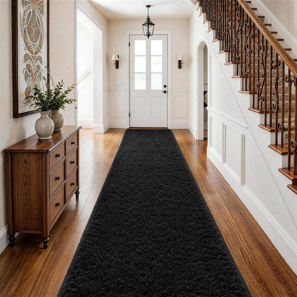 Ophanie 2x6 Washable Runner Rug for Hallway,Non-Slip Fluffy Soft Bedside Rugs, Bedroom Living Room Grey Shaggy Gray Carpet for Kids Girls Boys Dorm Nursery Home Decor Aesthetic