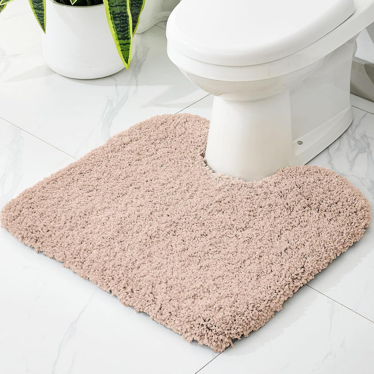 Disolla White Bathroom Rugs 17x24, Microfiber Non-Slip Plush Small Bath Mat