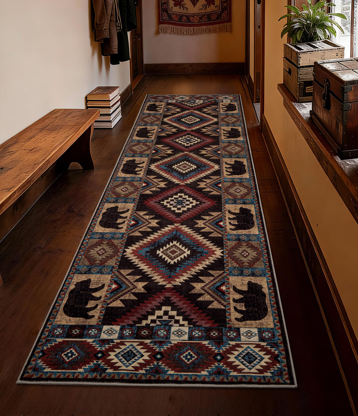 YIHOUSE Washable Rustic Cabin Runner Rug 2x6 Hallway
