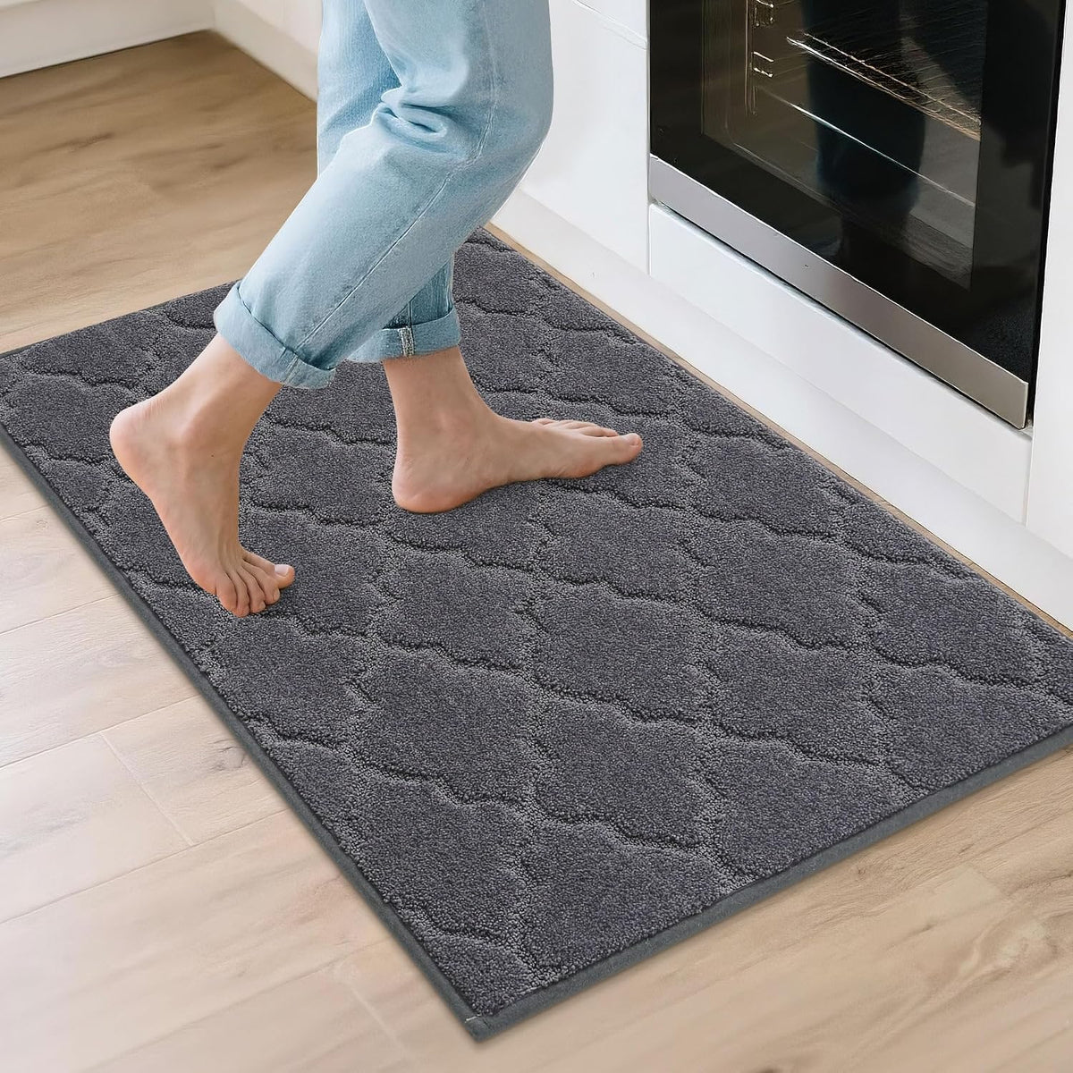 COSY HOMEER Soft Kitchen Floor Mats and Rugs Non Slip 20"x59",Dark Grey