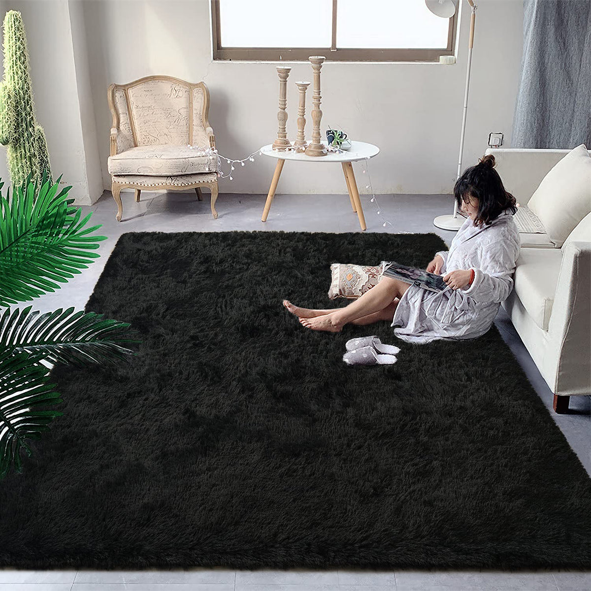 DweIke Fluffy Sage Green Runner Rugs for Bedroom, 2x6 Feet Soft Plush Long Runners for Girls Boys Kids, Non-Slip and Machine Washable Bedside Rug, Small Throw Carpet for Hallway Rooms Decor