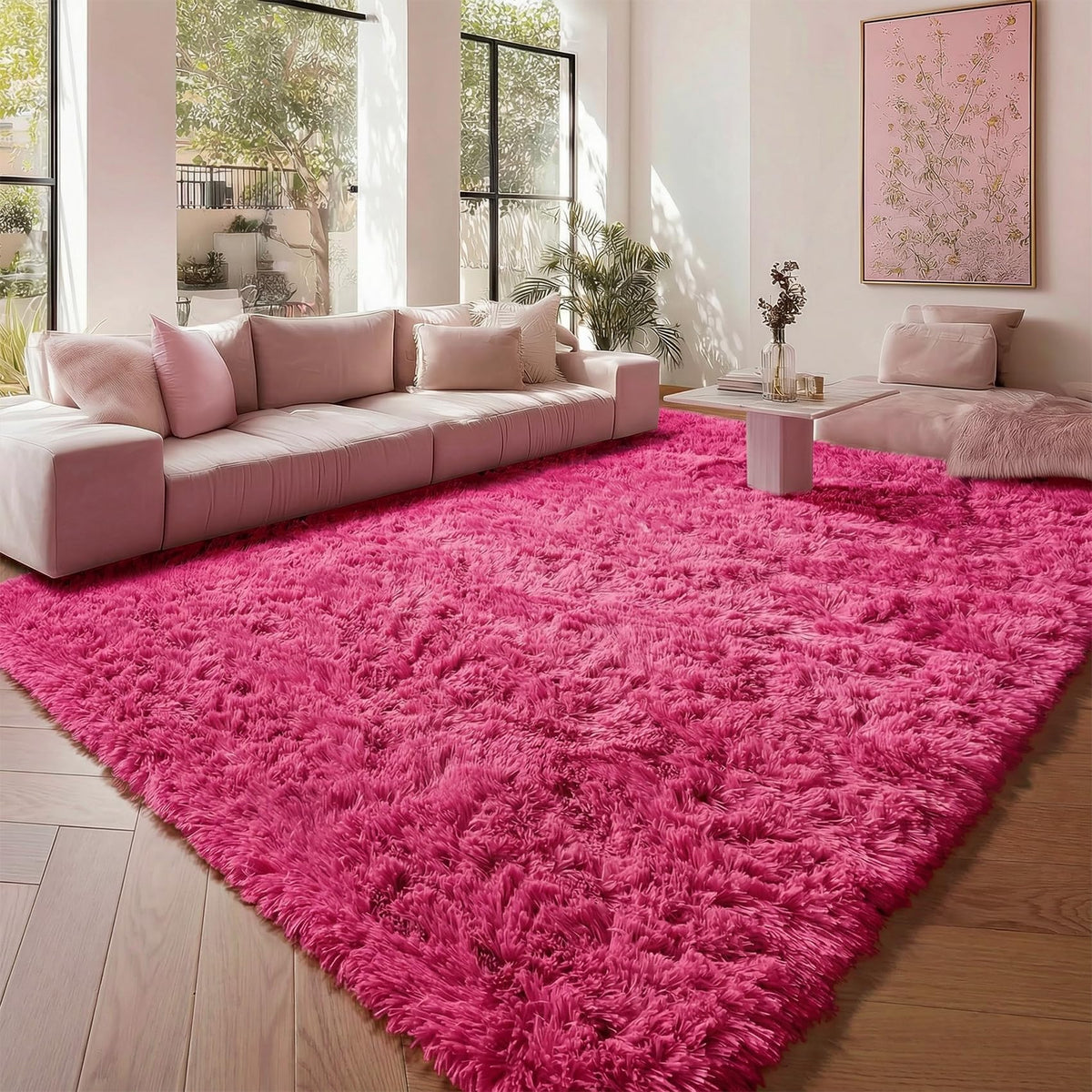 White Runner Rugs for Bedroom Living Room, Fluffy 2x6 Bedside Soft Area Rug